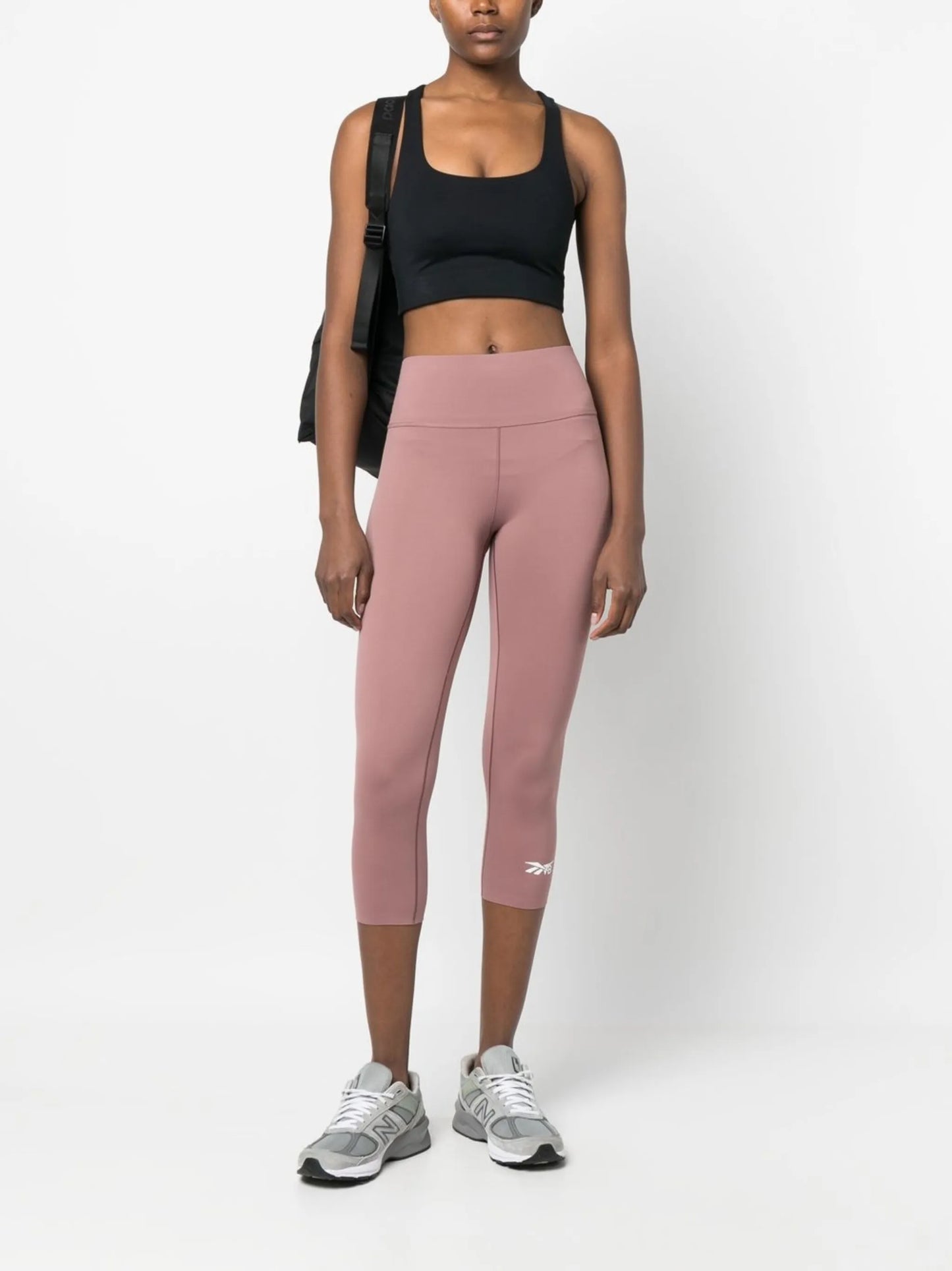 cropped rear logo-print leggings
