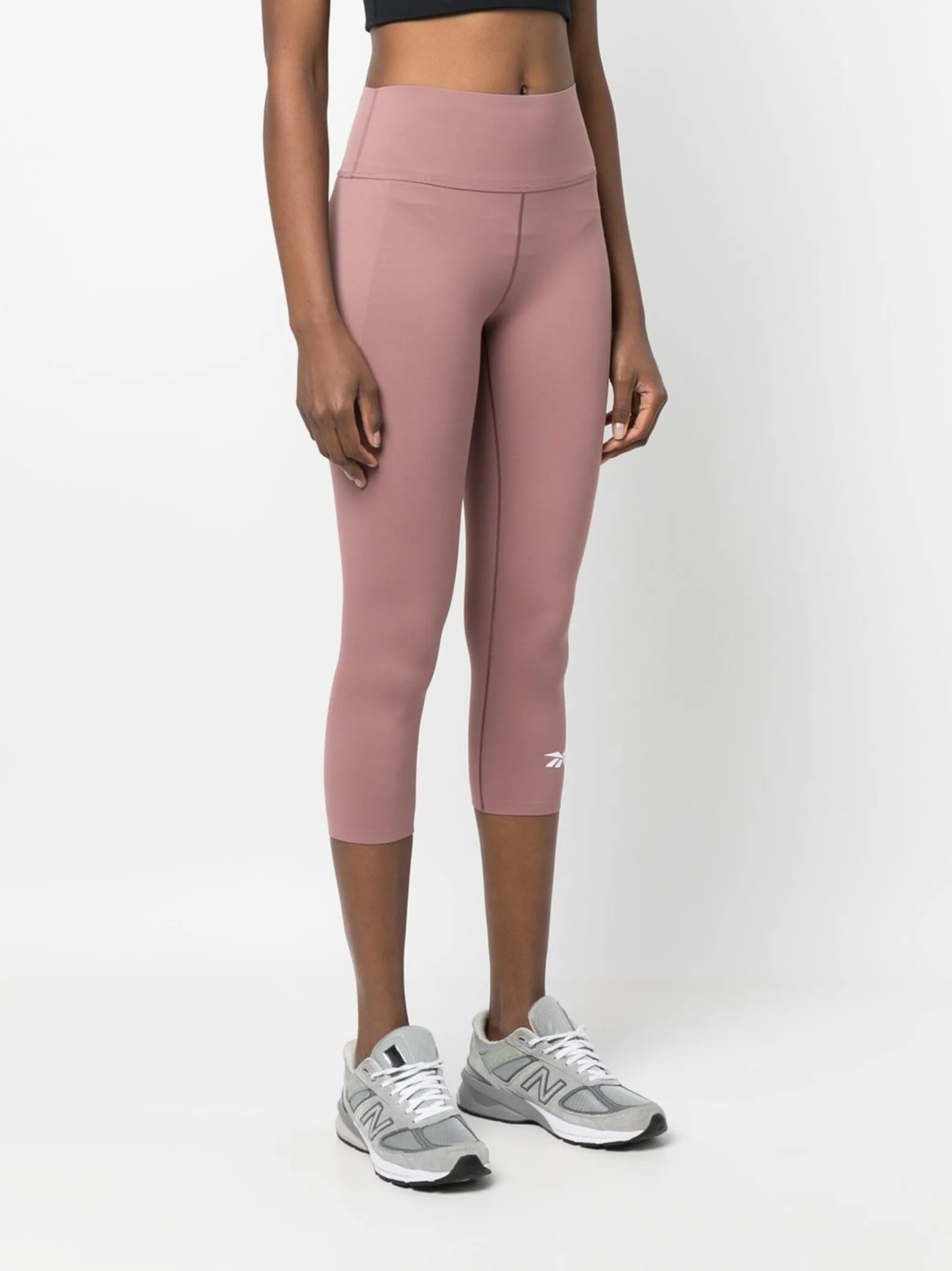 cropped rear logo-print leggings