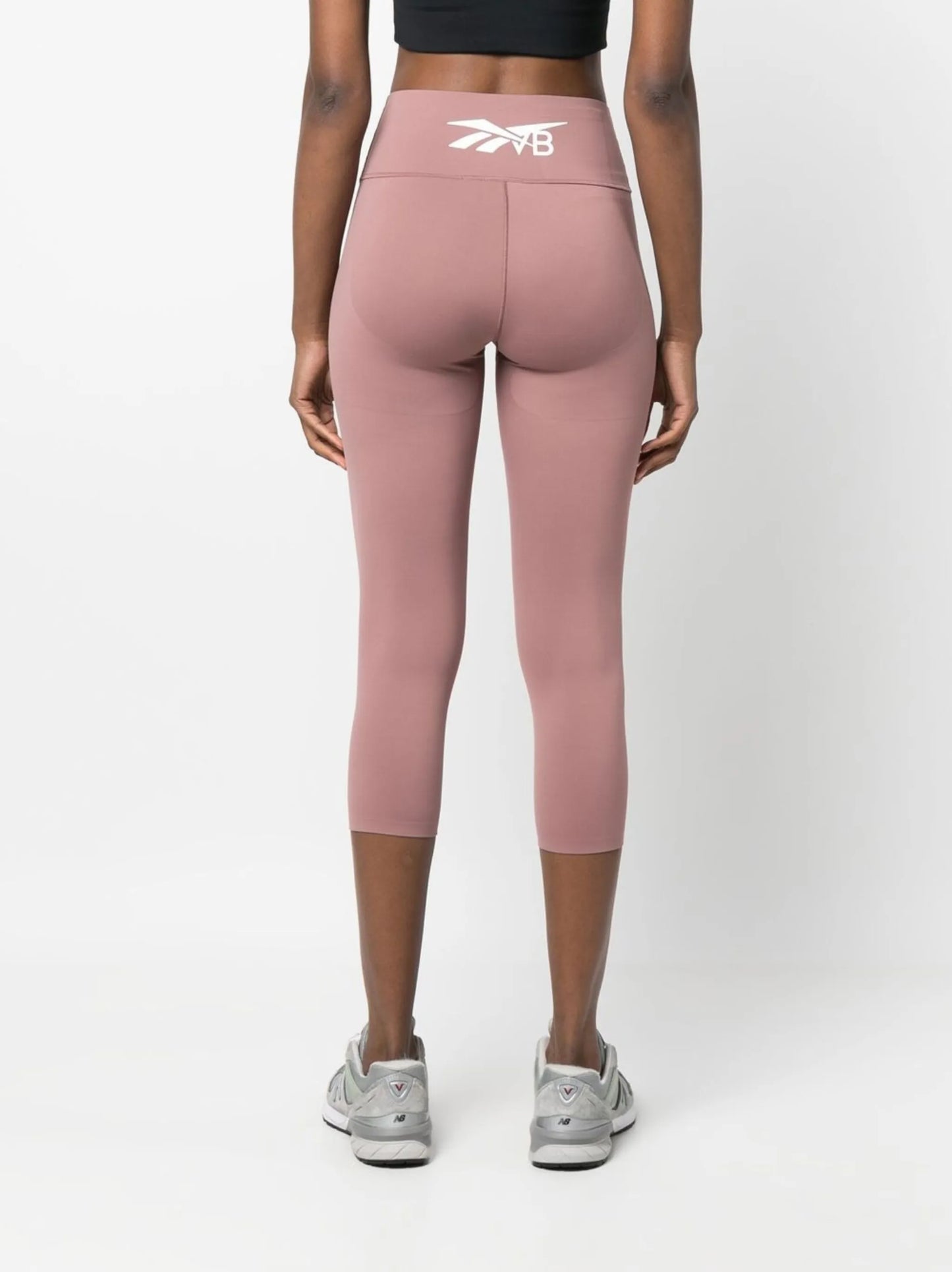 cropped rear logo-print leggings