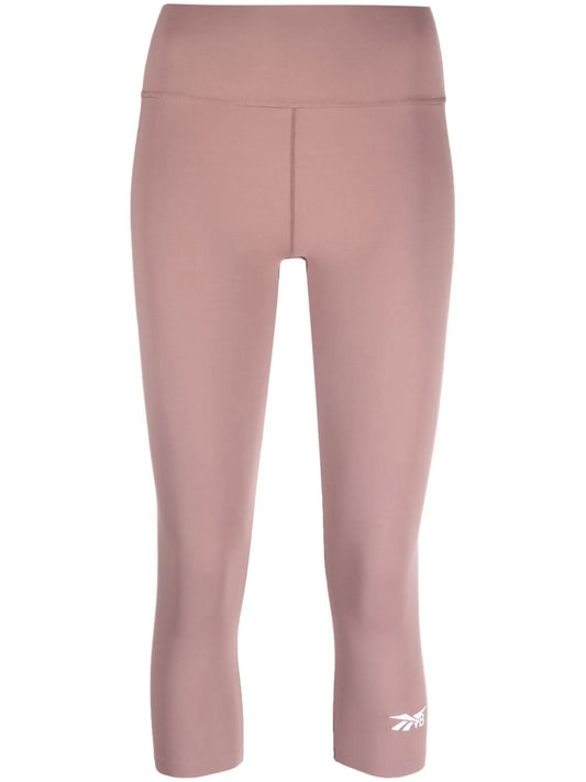 cropped rear logo-print leggings