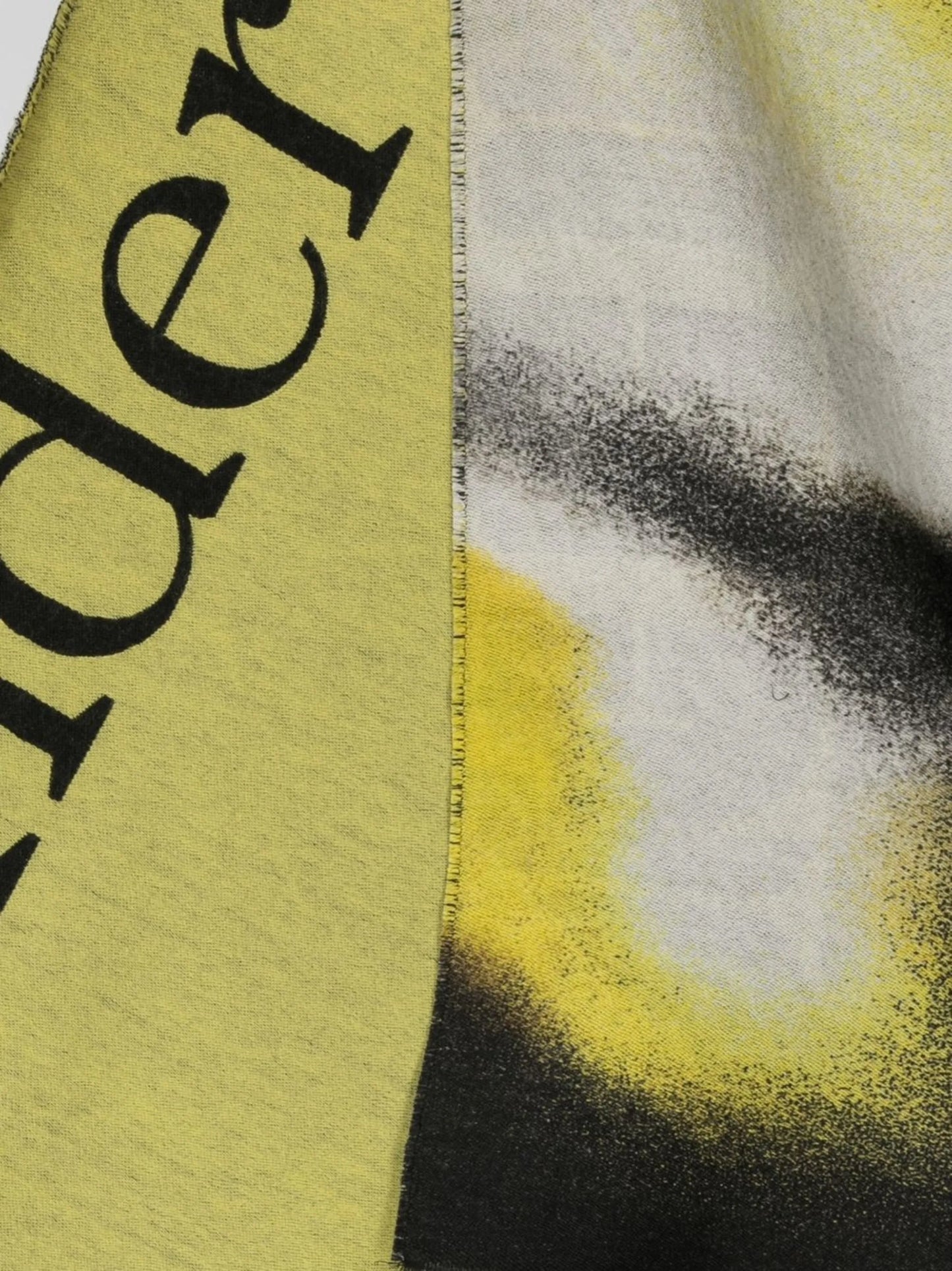 logo-print wool scarf