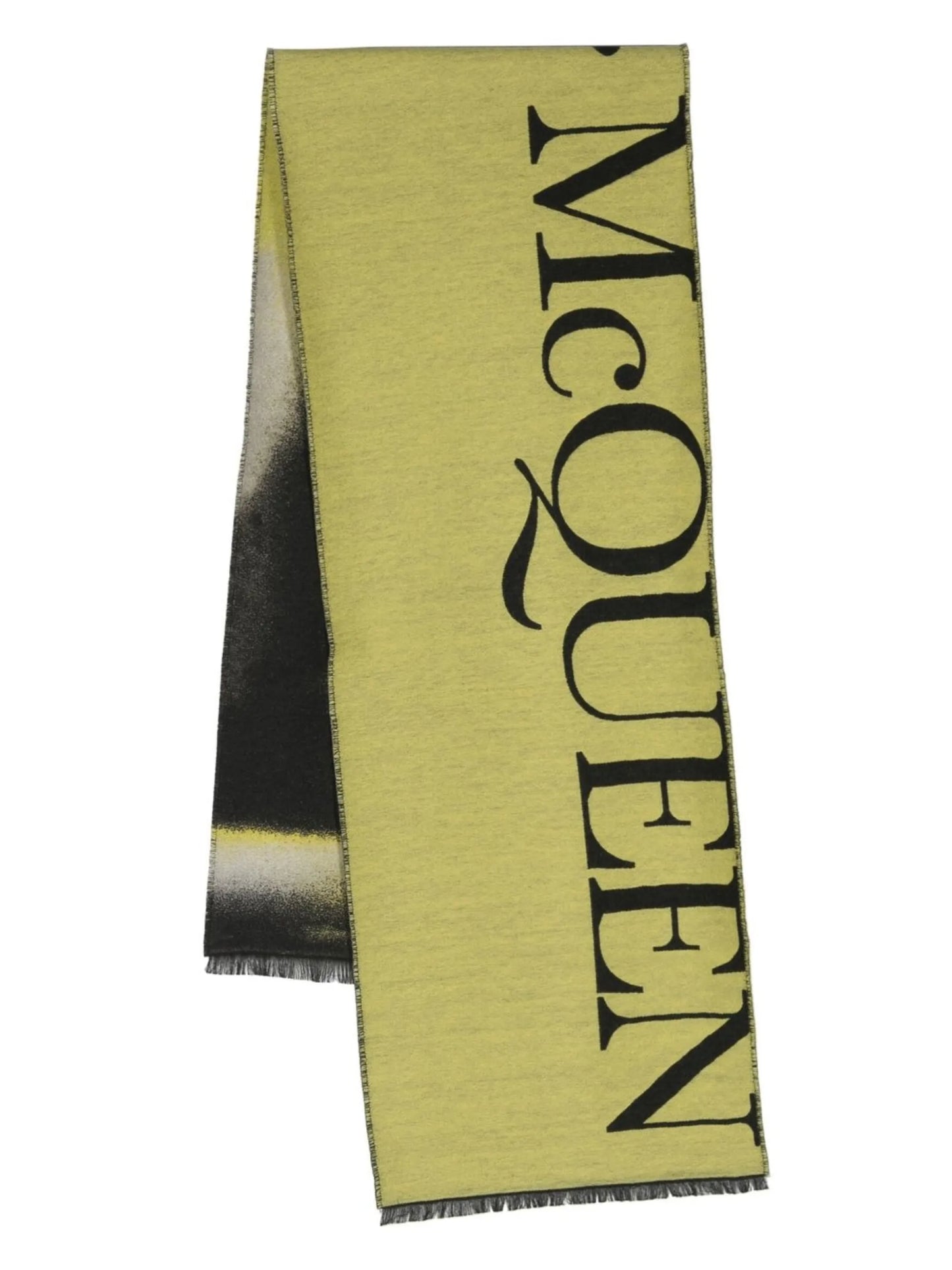 logo-print wool scarf