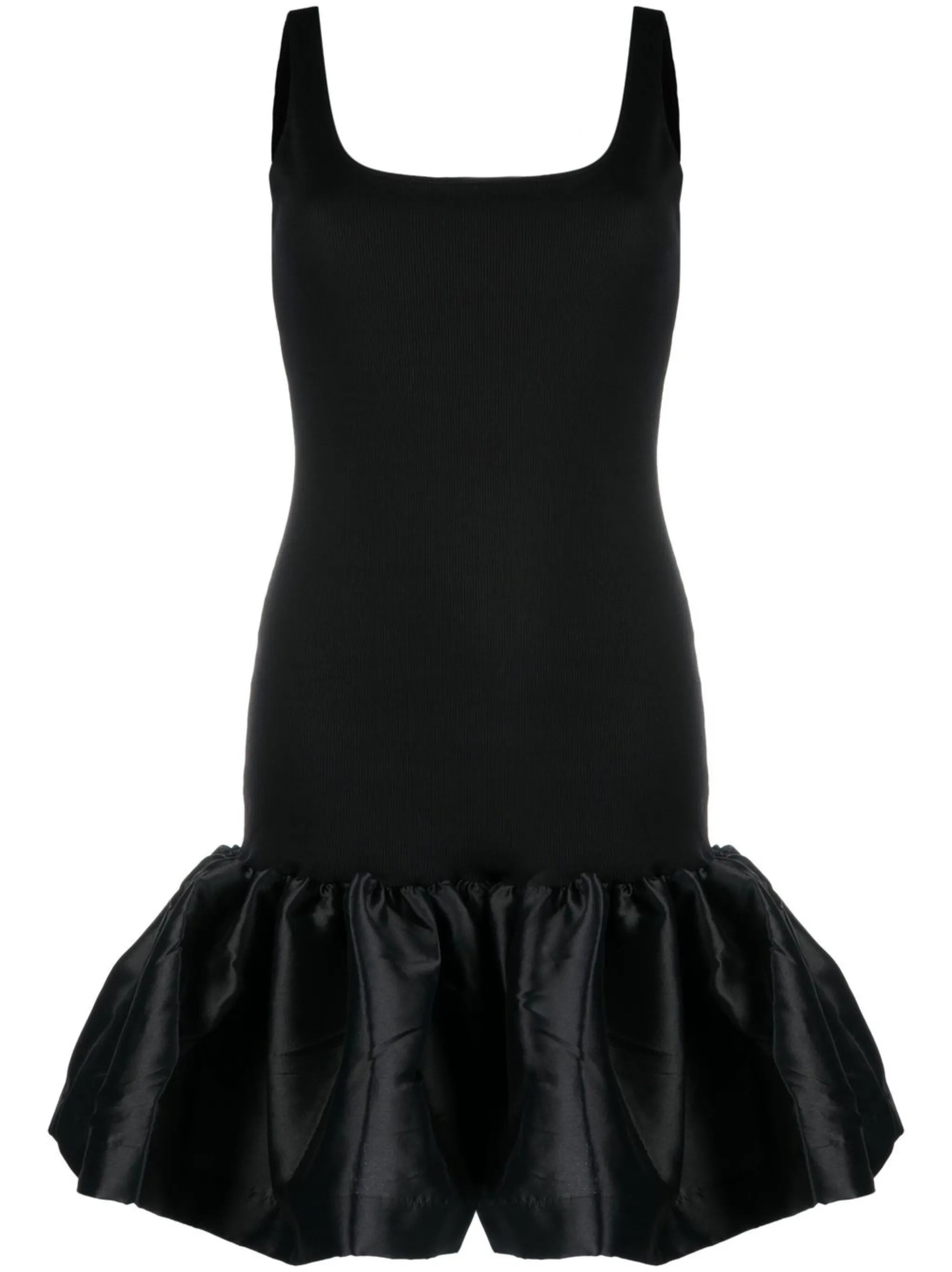 puff-hem sleeveless dress