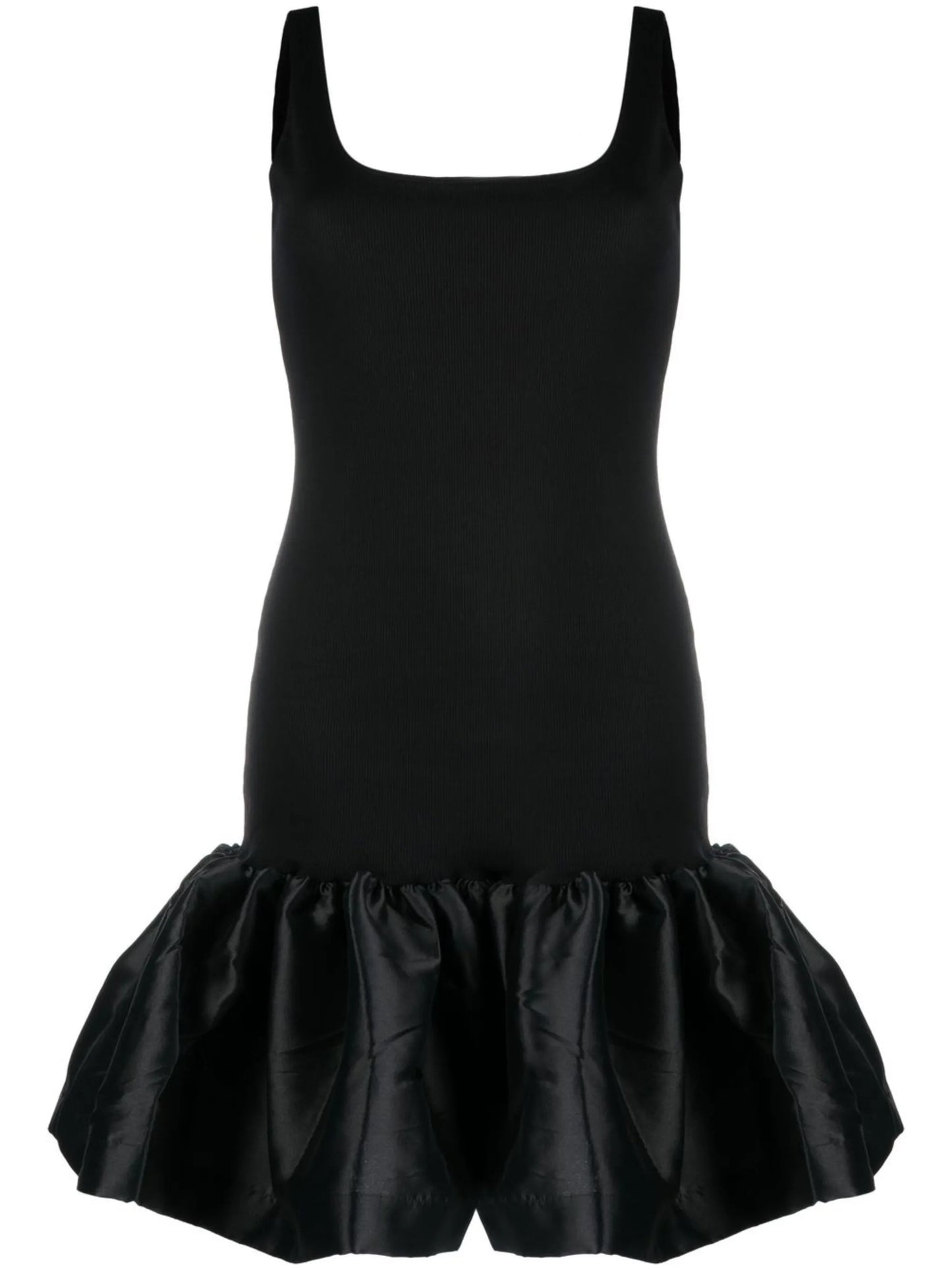 puff-hem sleeveless dress