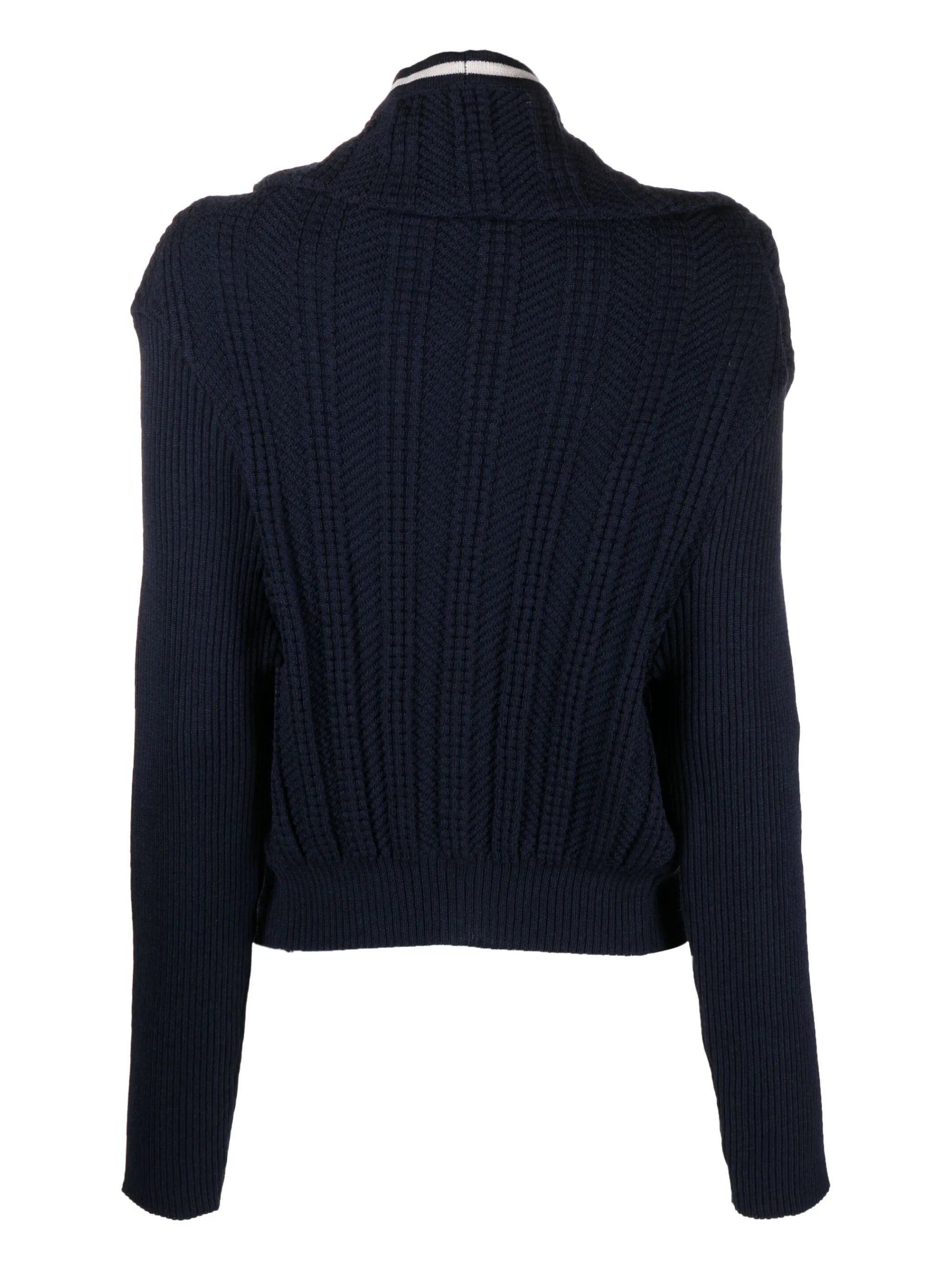 chain-necklace ruffled cardigan