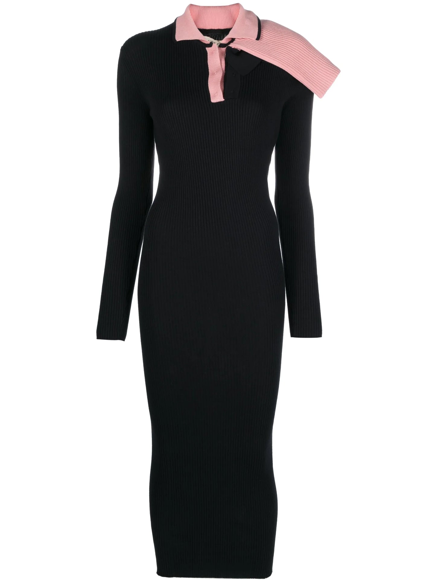 triple-collar knitted dress