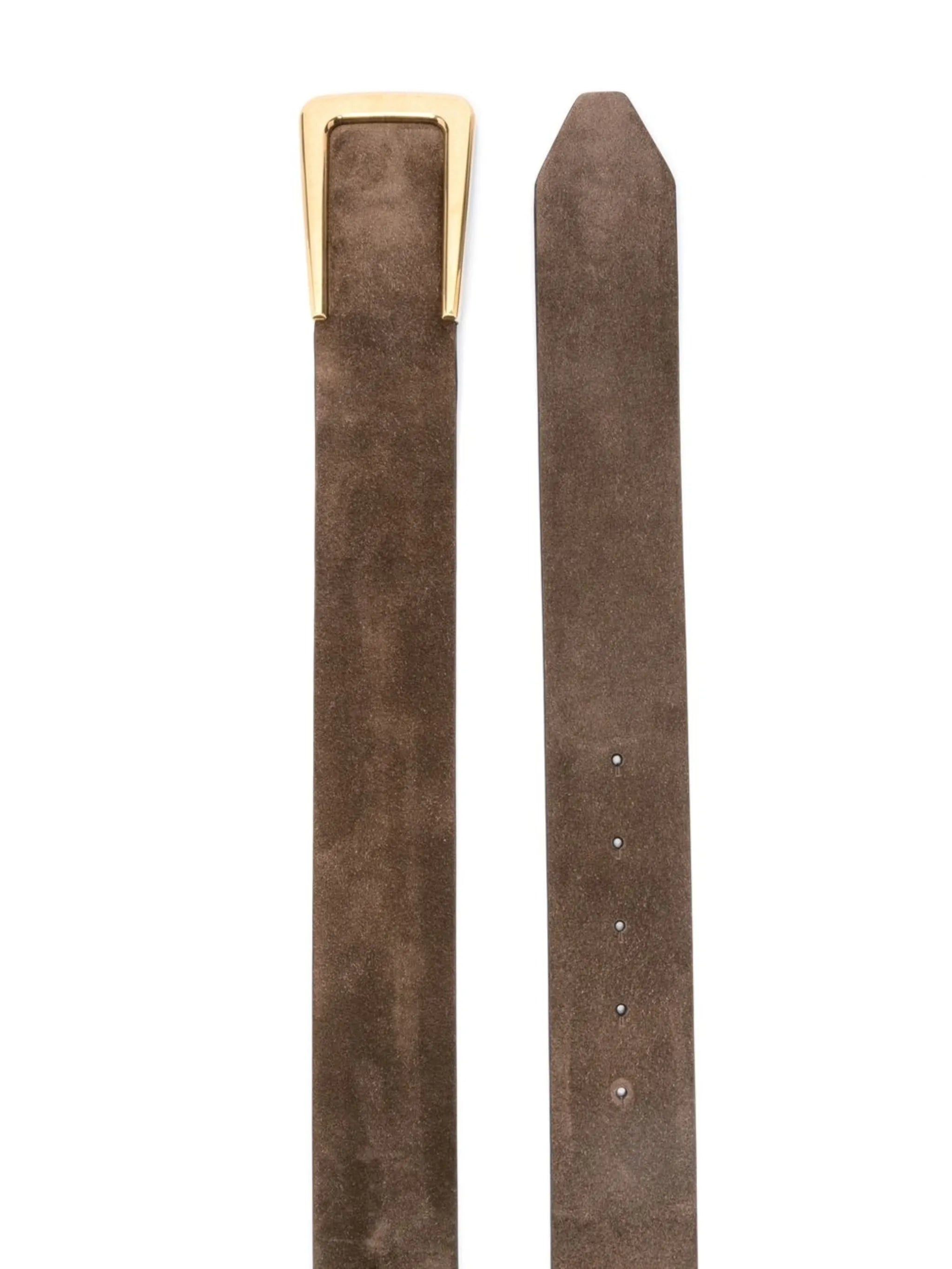 clip-on buckle suede belt