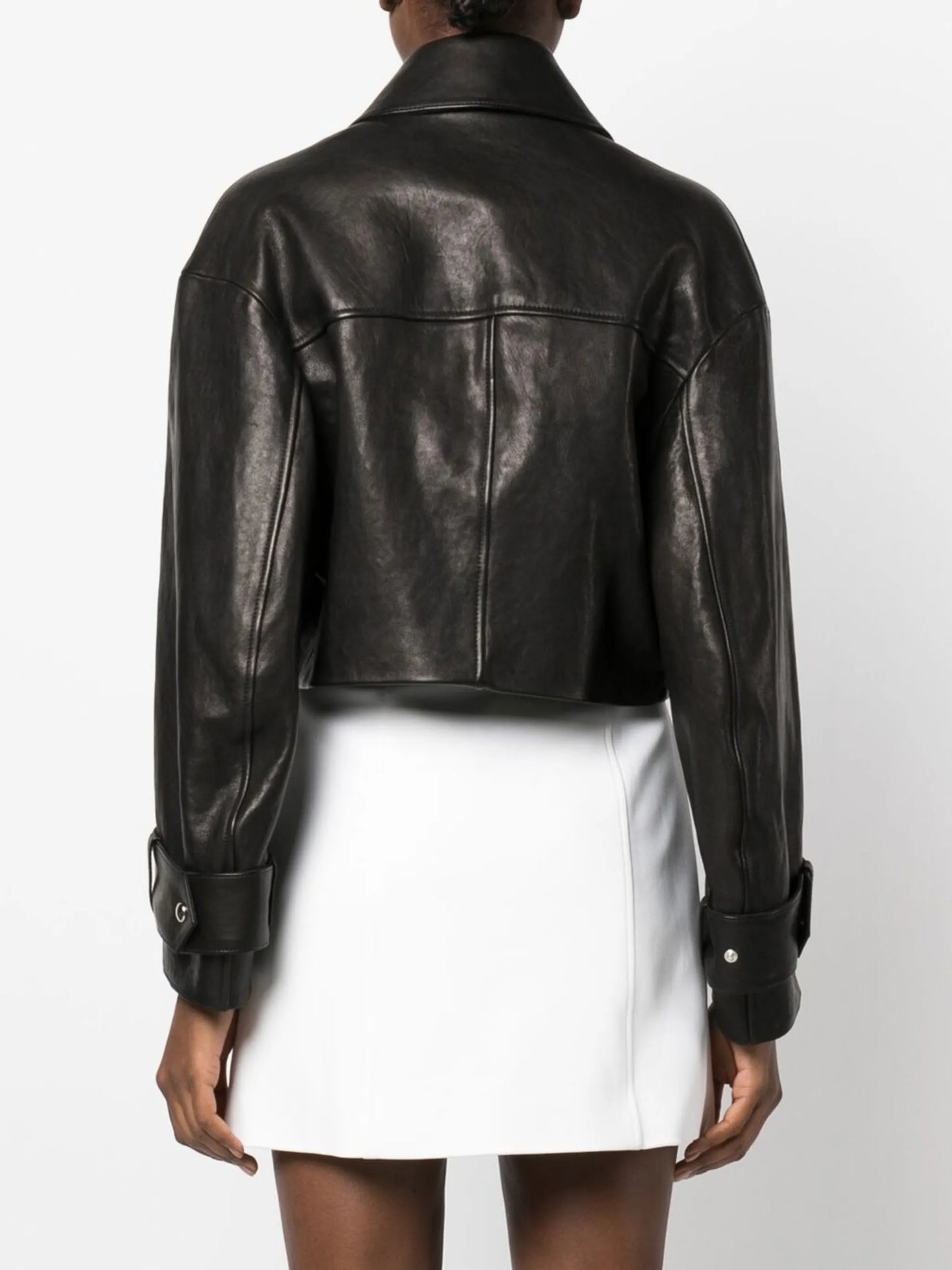 Flinn cropped leather jacket