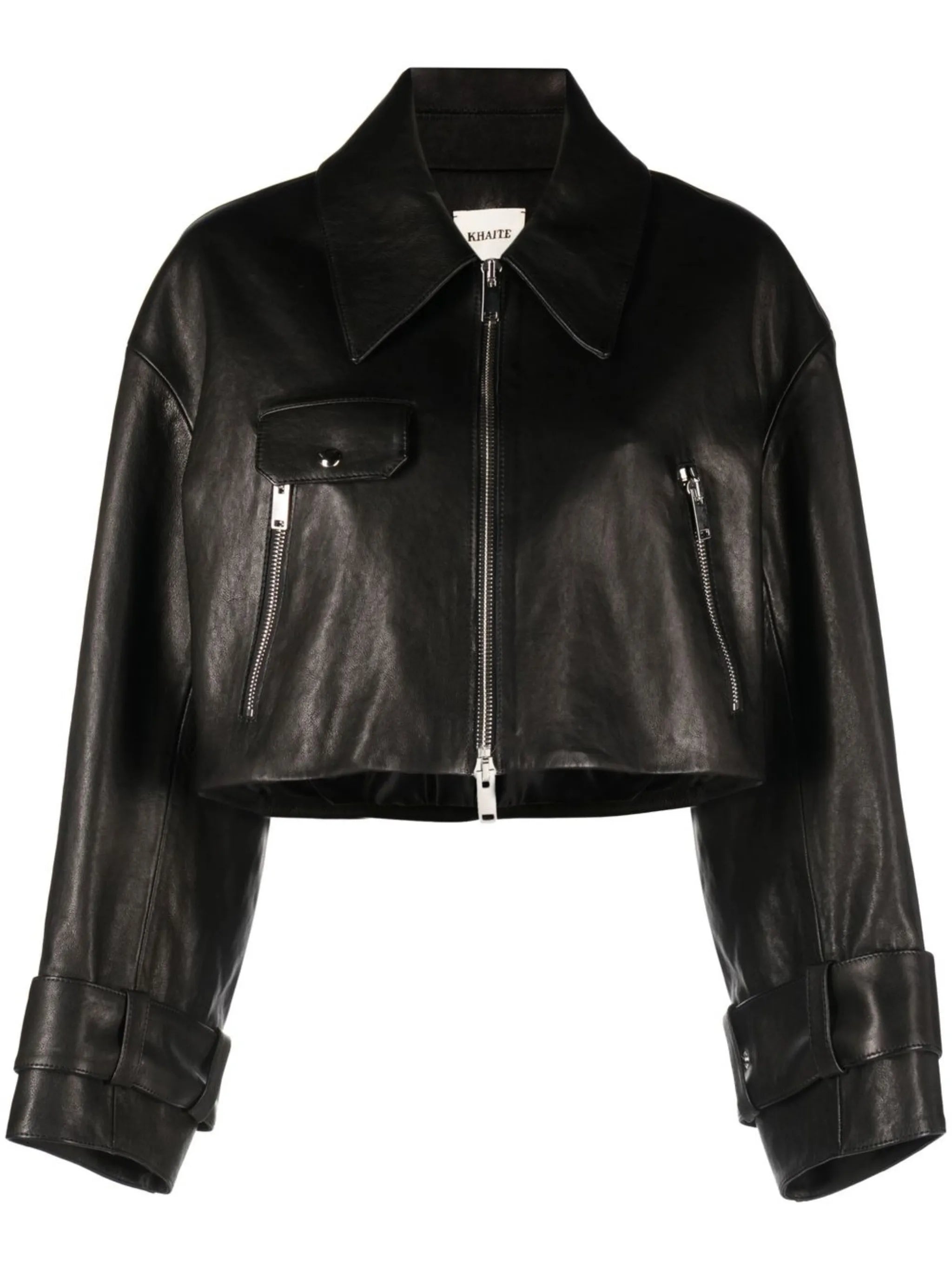 Flinn cropped leather jacket