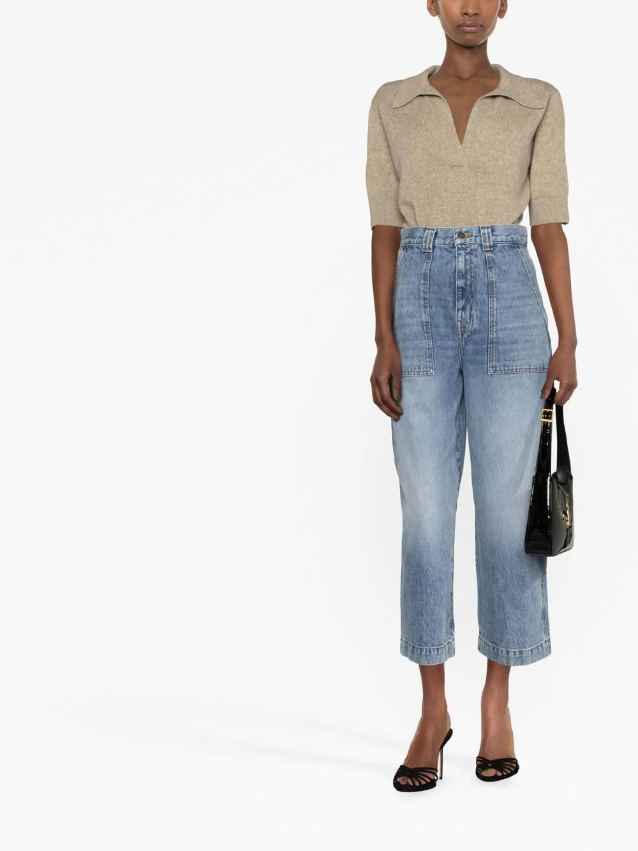 The Shrunken Jo knitted polo top