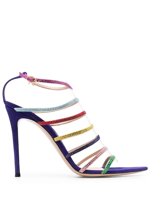 crystal-embellished suede sandals