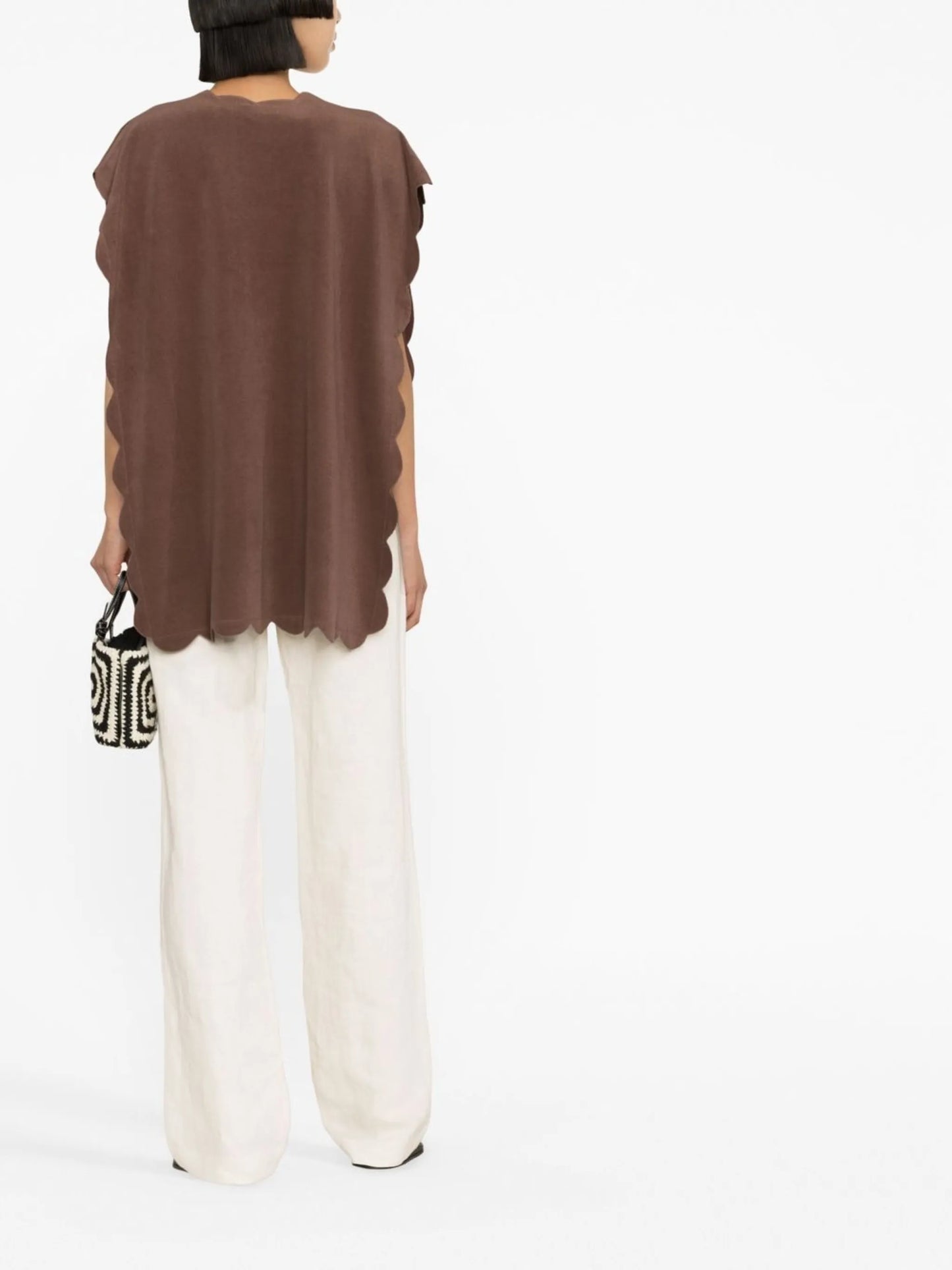 scallop-edge sleeveless top