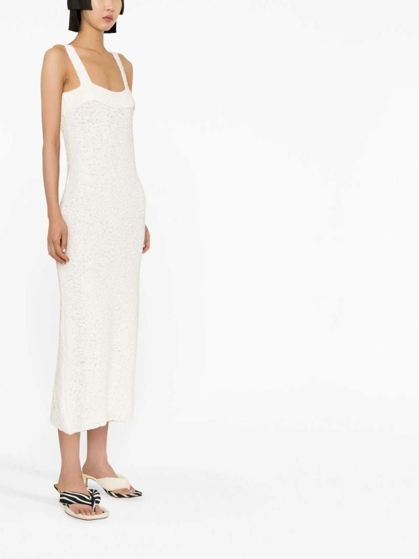 square-neck knit maxi dress