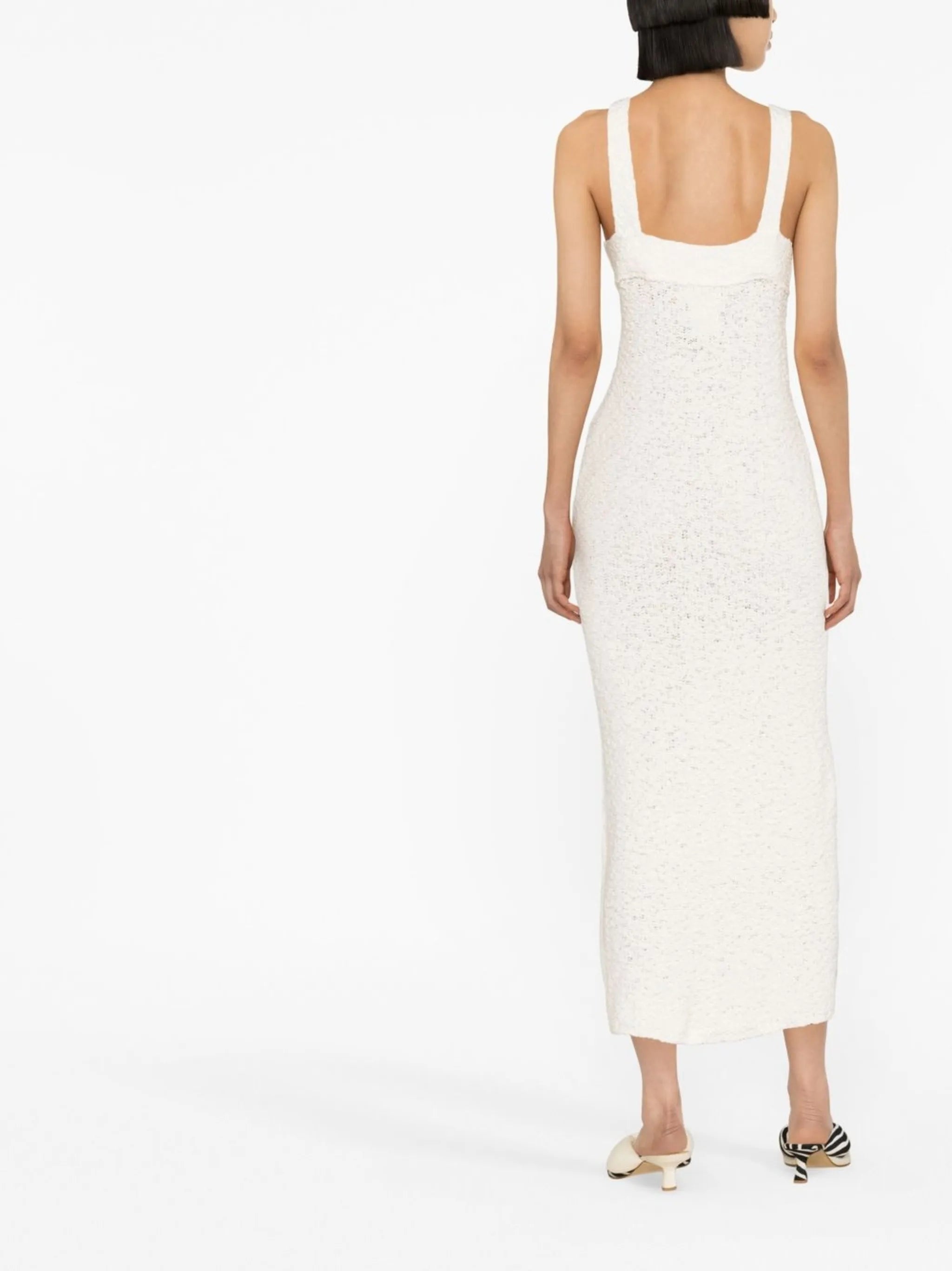 square-neck knit maxi dress