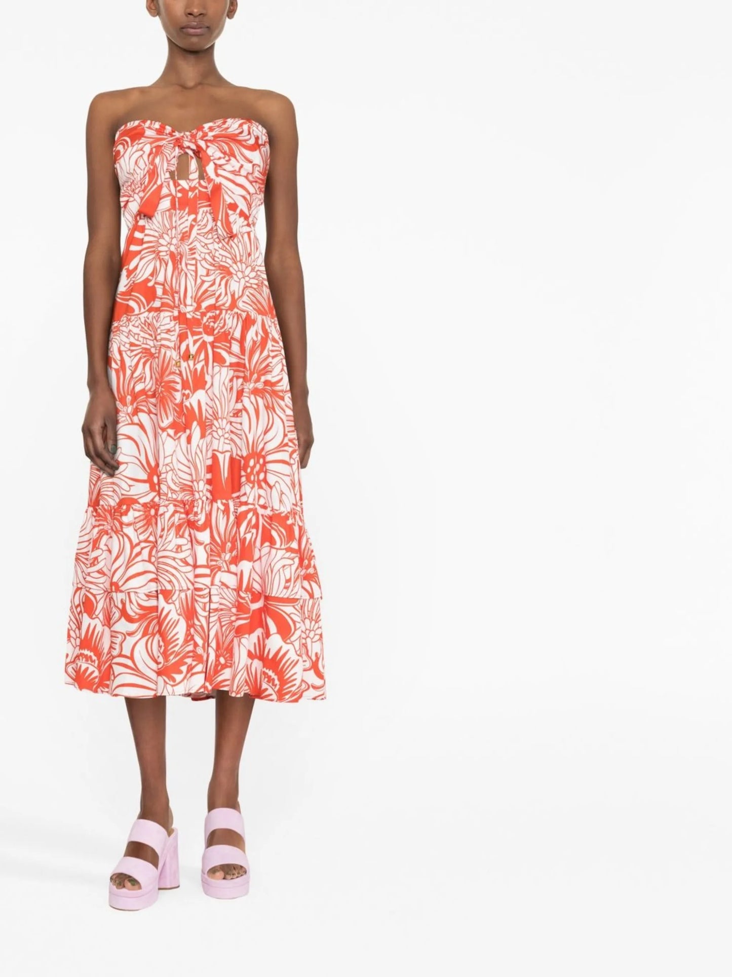 Marley floral-print off-shoulder dress