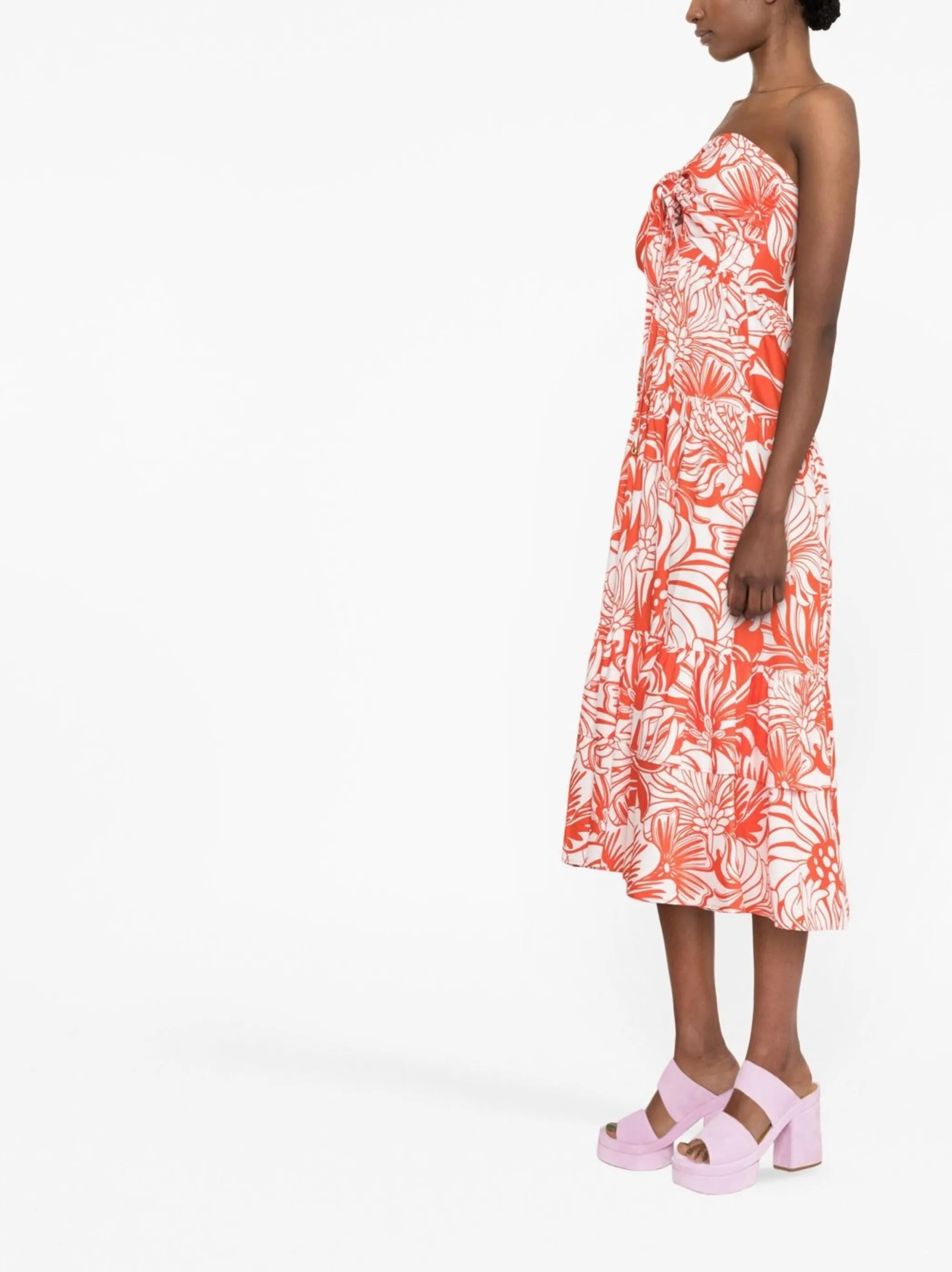 Marley floral-print off-shoulder dress