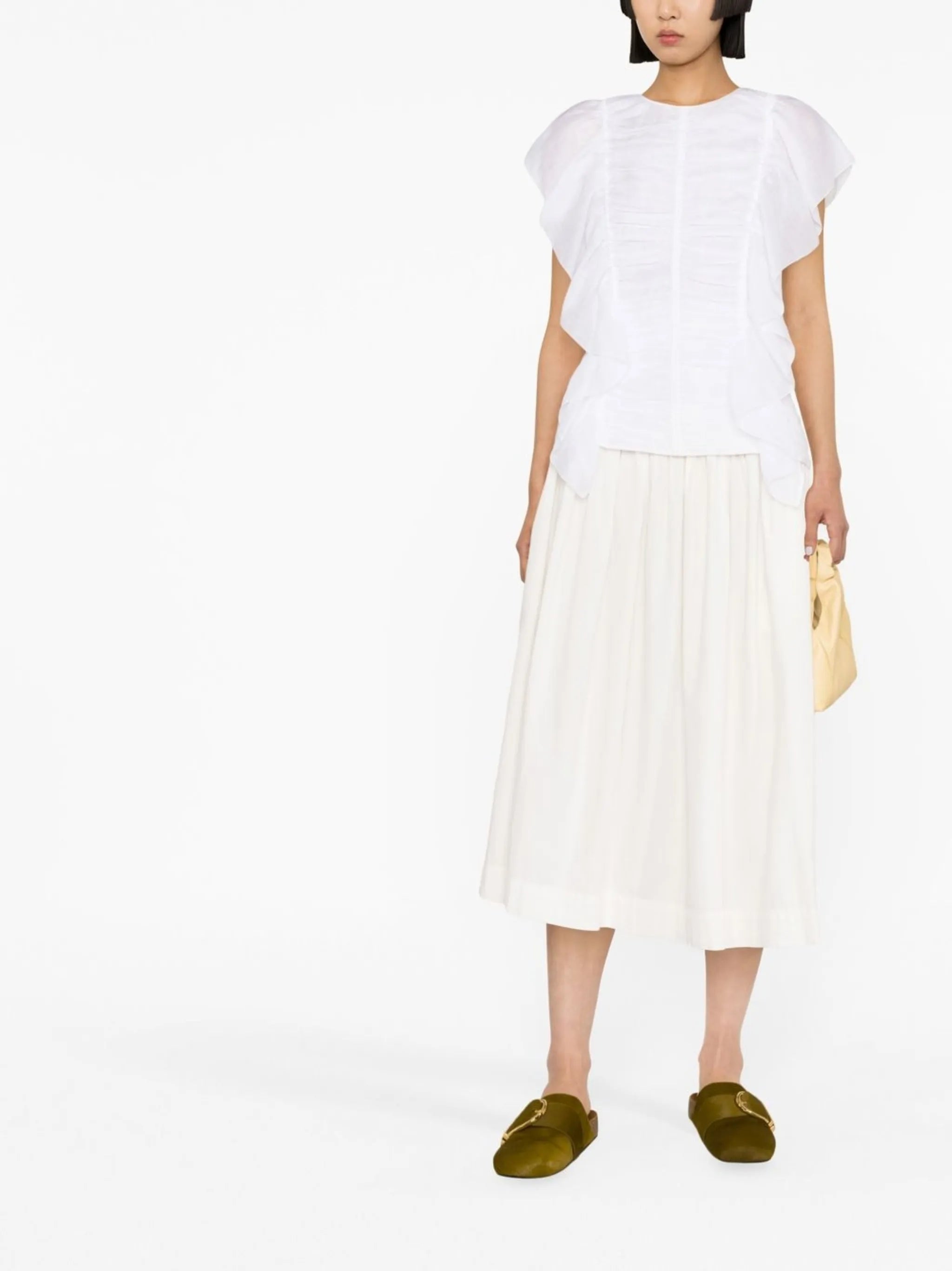 flutter-sleeves ruffled blouse
