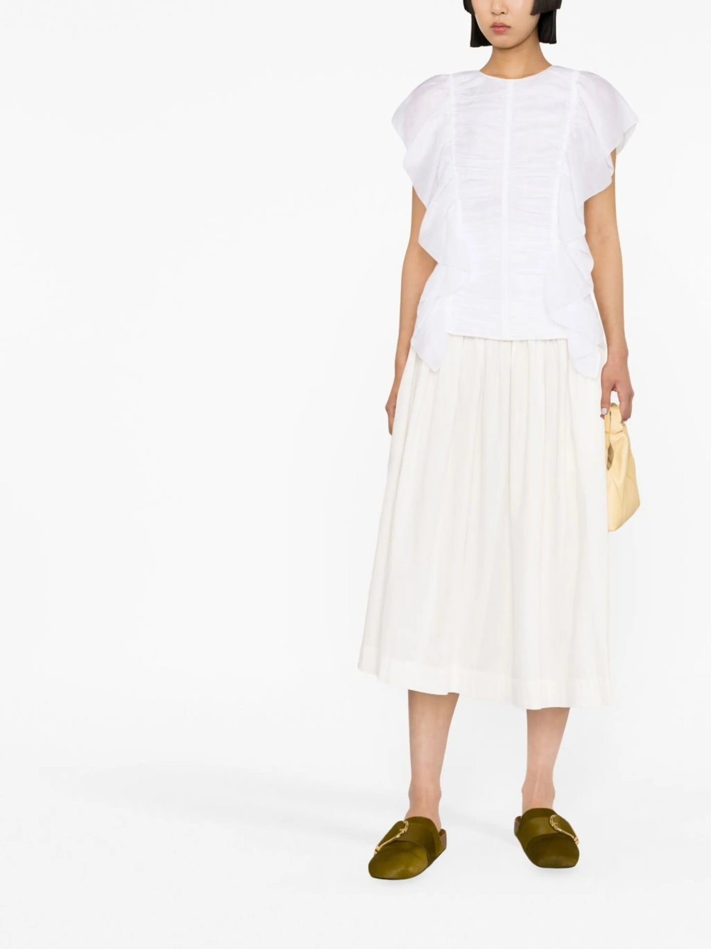 flutter-sleeves ruffled blouse