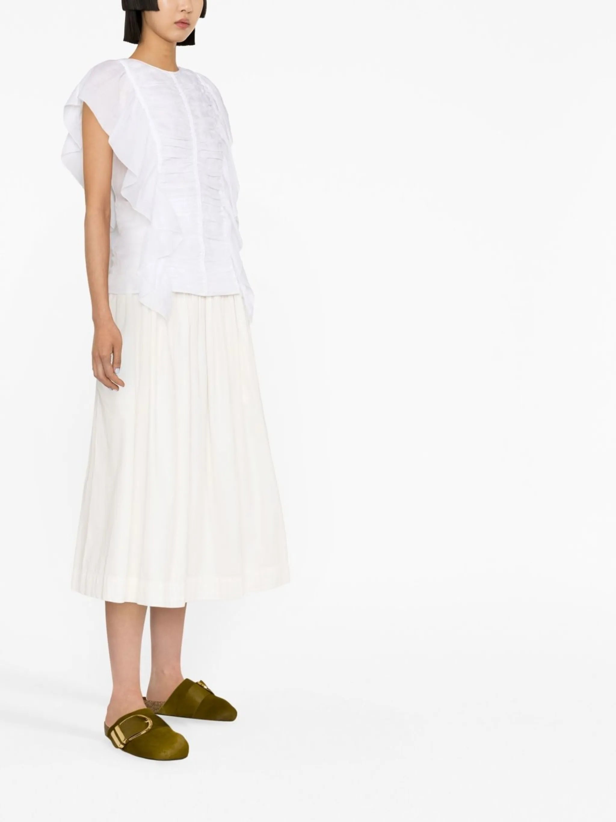 flutter-sleeves ruffled blouse