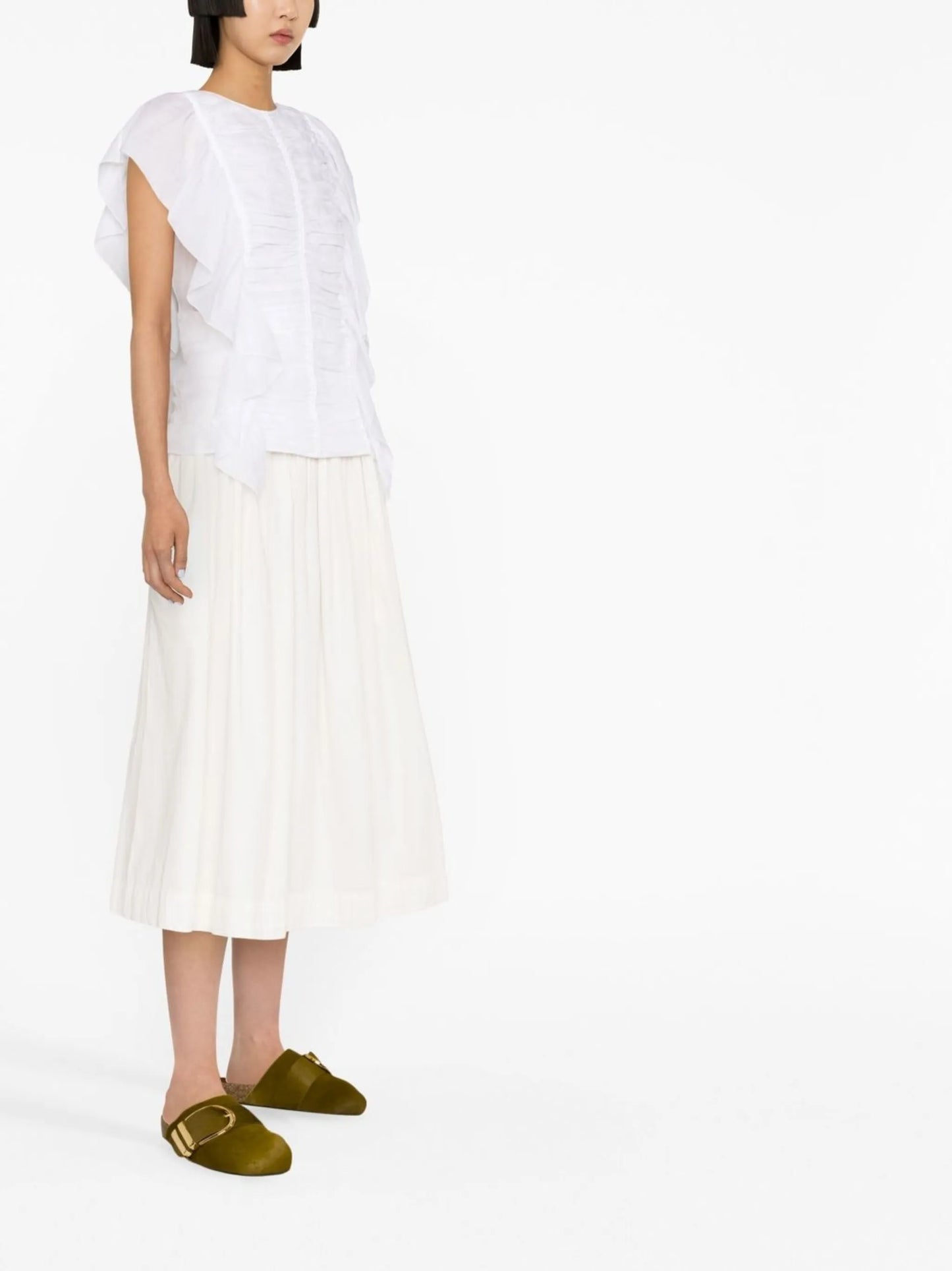 flutter-sleeves ruffled blouse