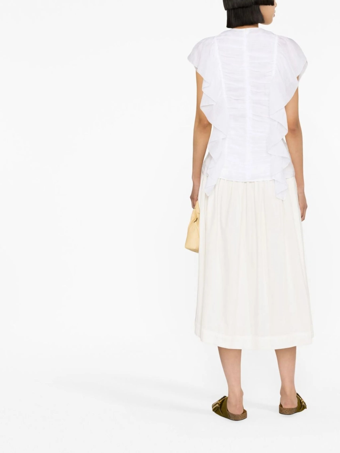 flutter-sleeves ruffled blouse