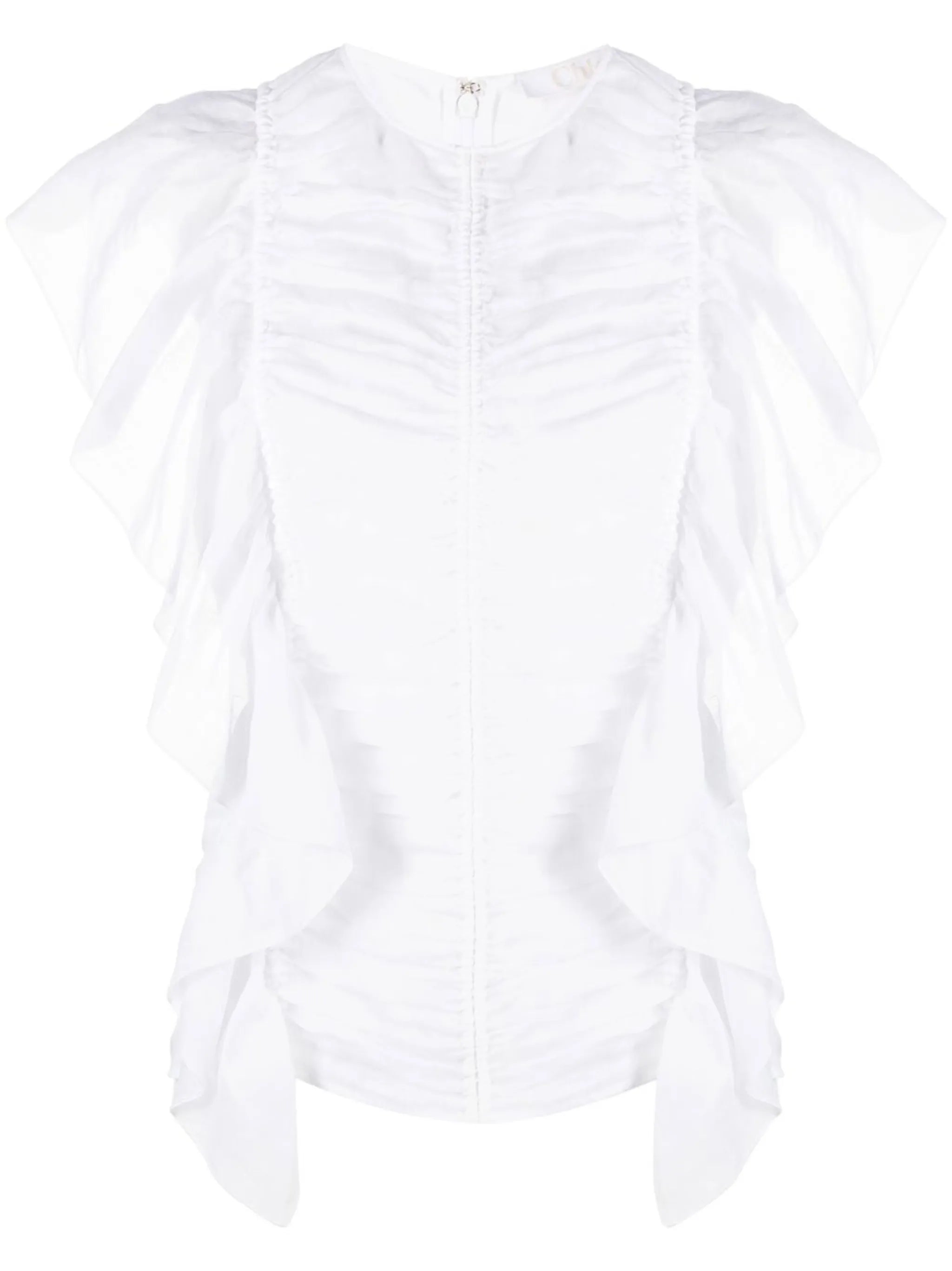 flutter-sleeves ruffled blouse
