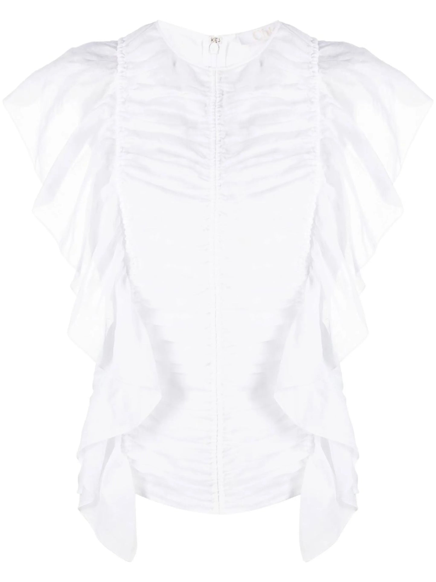 flutter-sleeves ruffled blouse