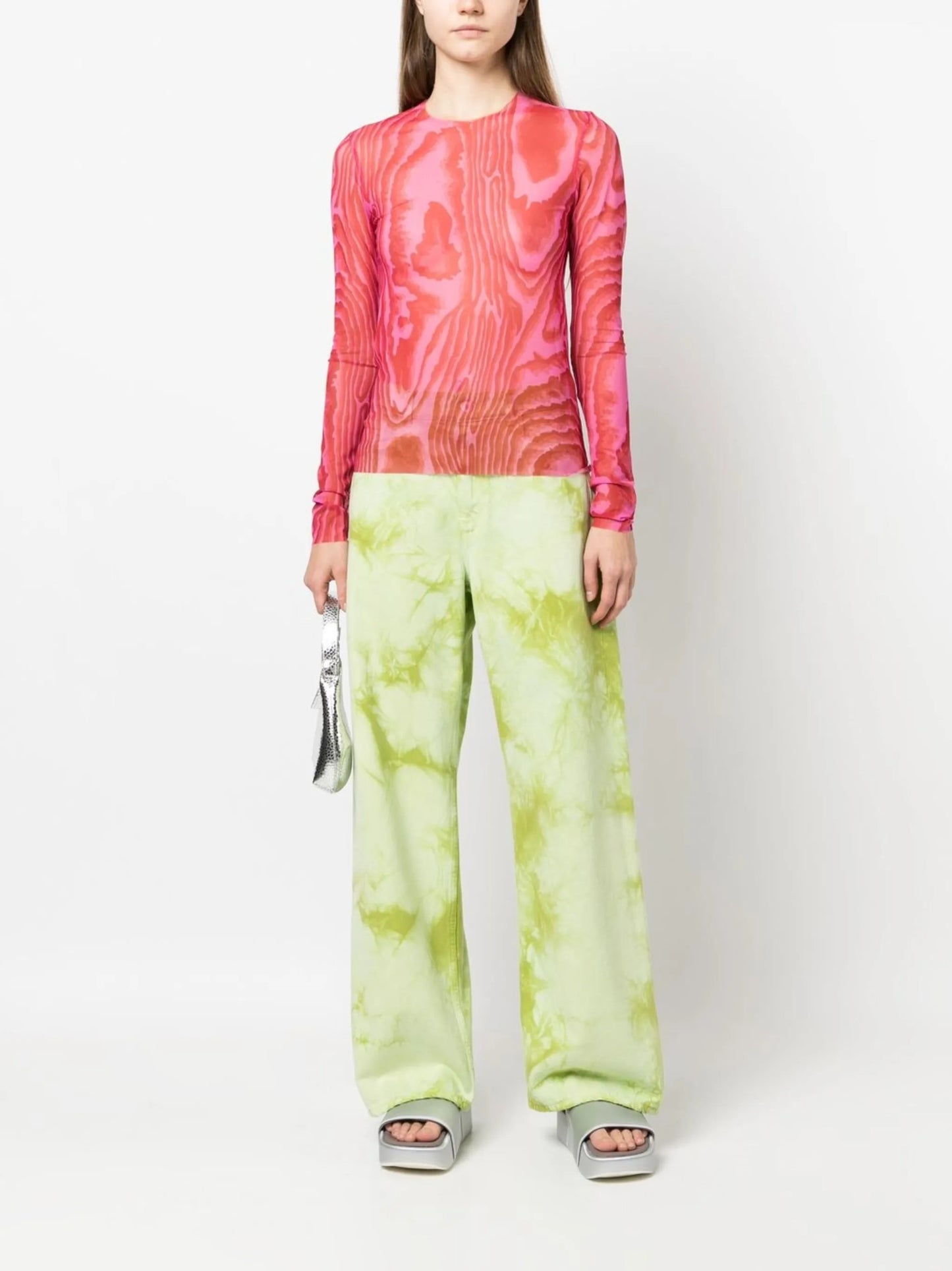 abstract-pattern recycled mesh top