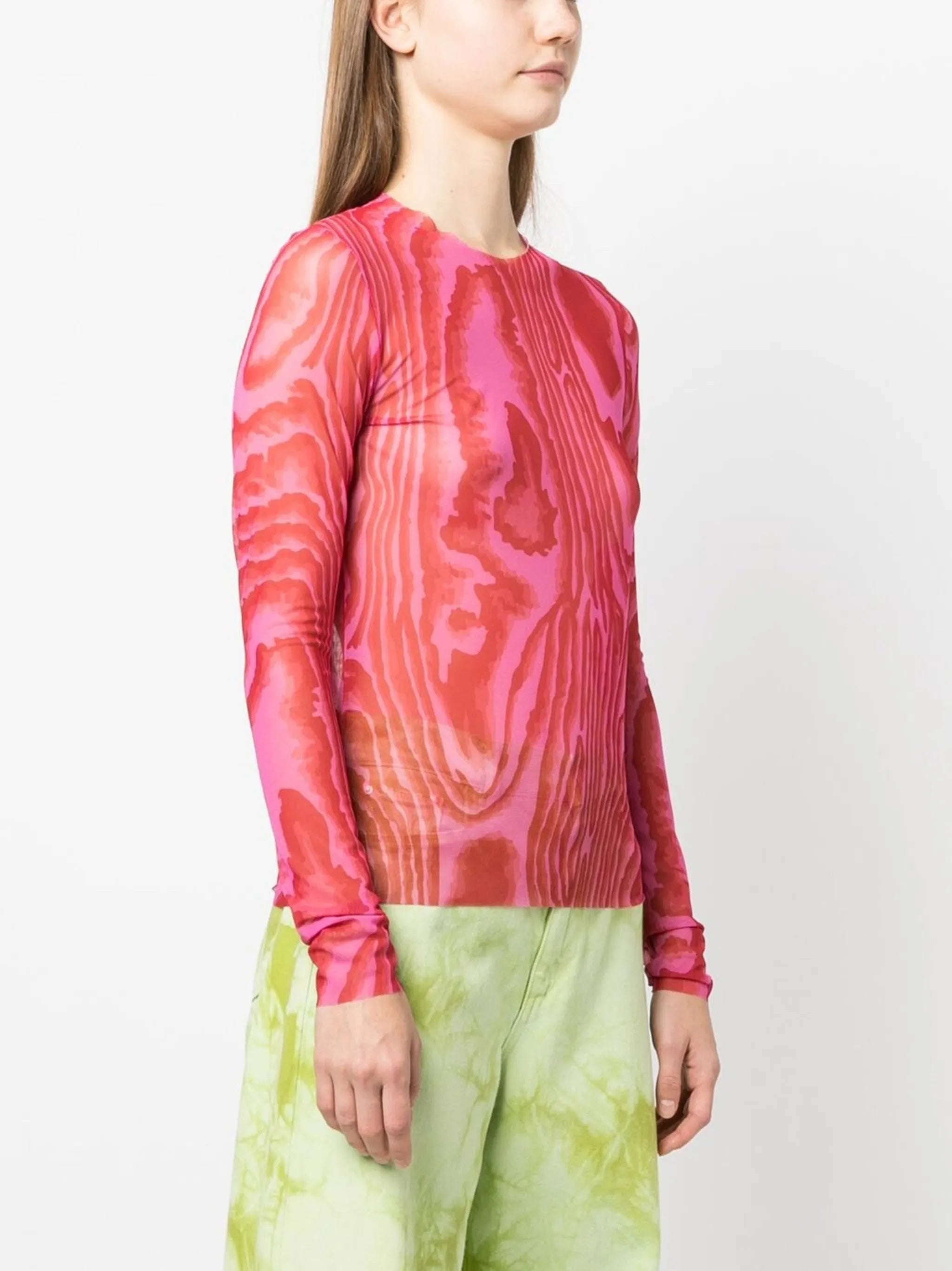 abstract-pattern recycled mesh top