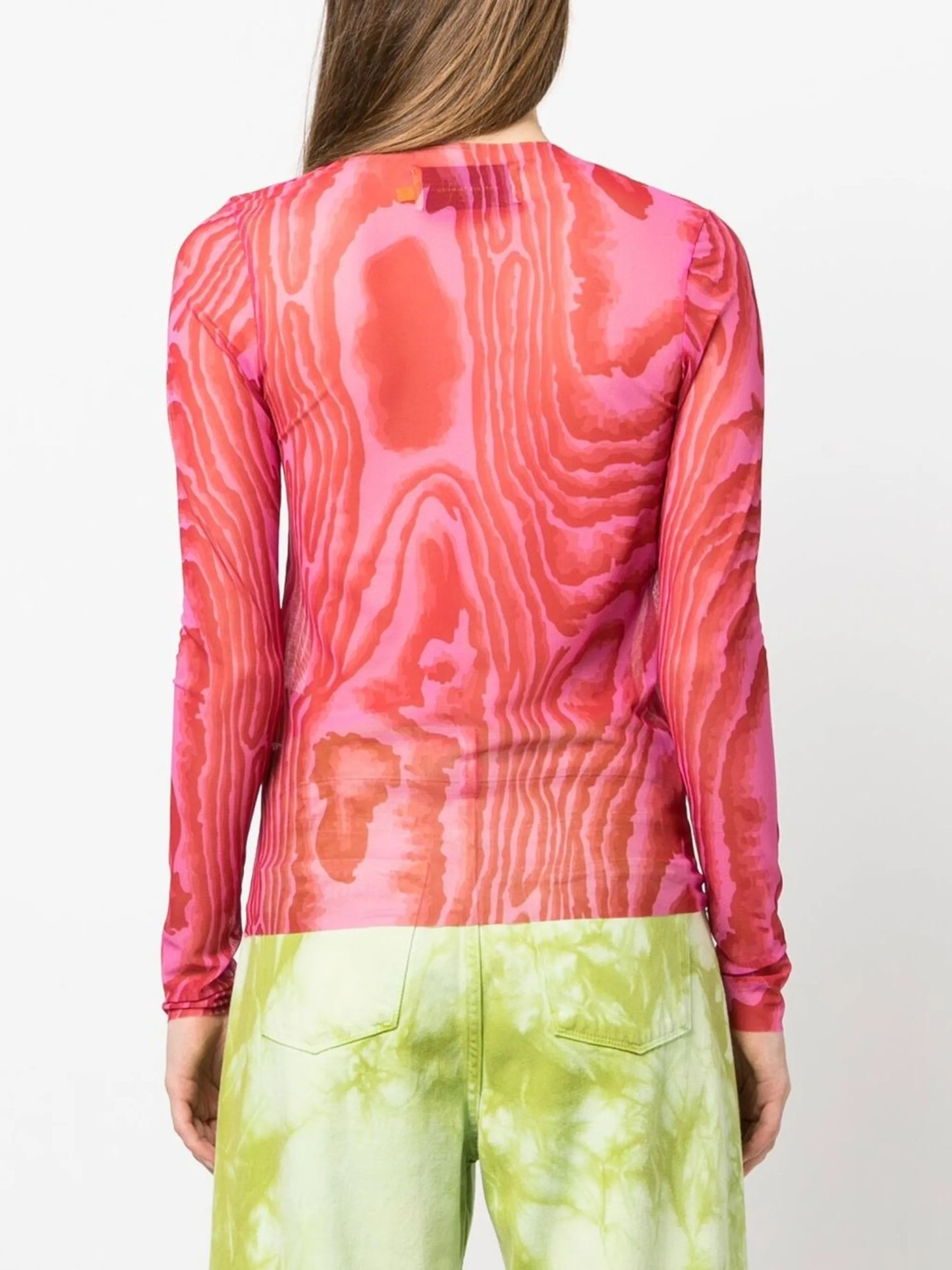 abstract-pattern recycled mesh top