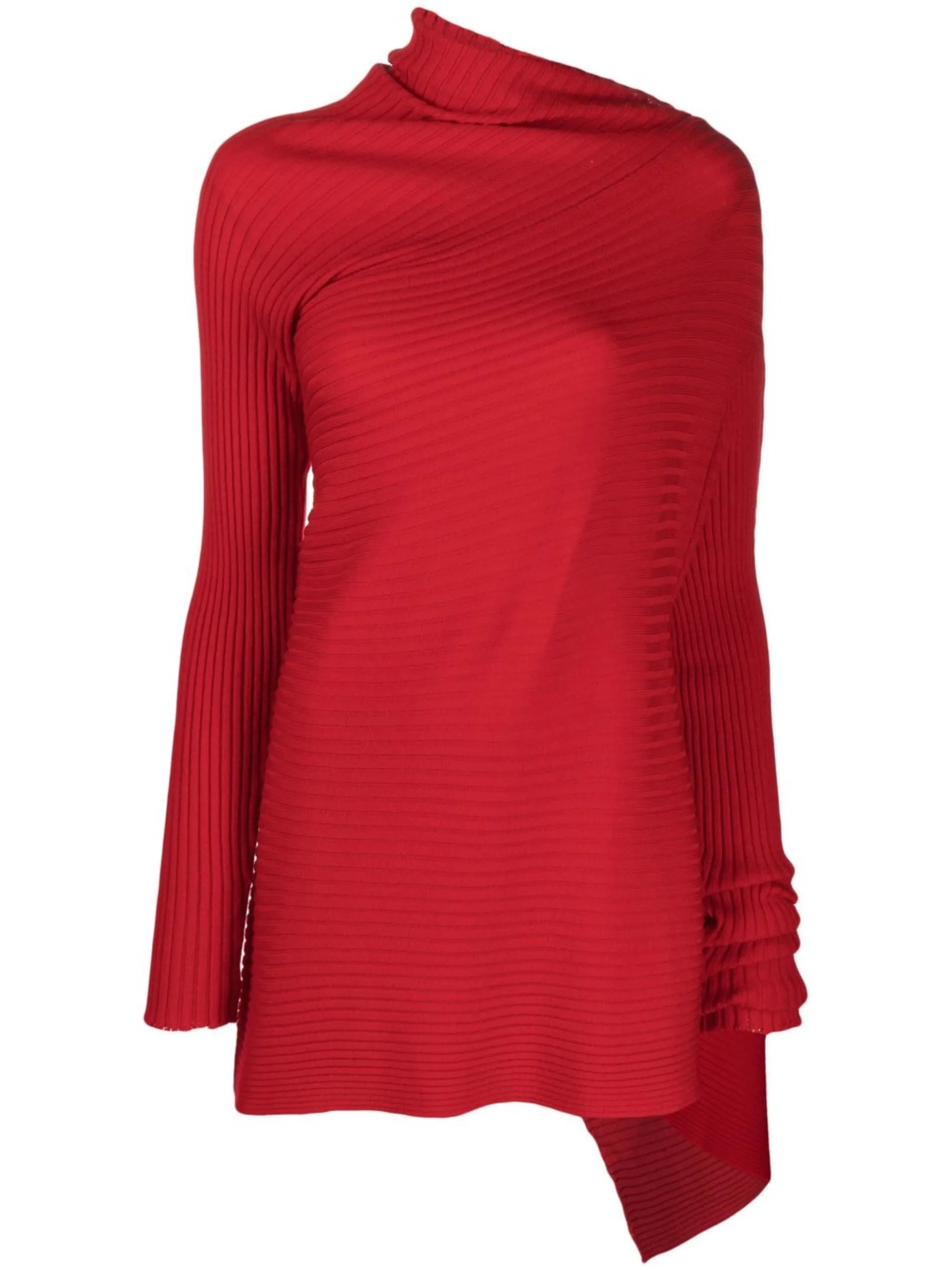 turtleneck draped knit jumper