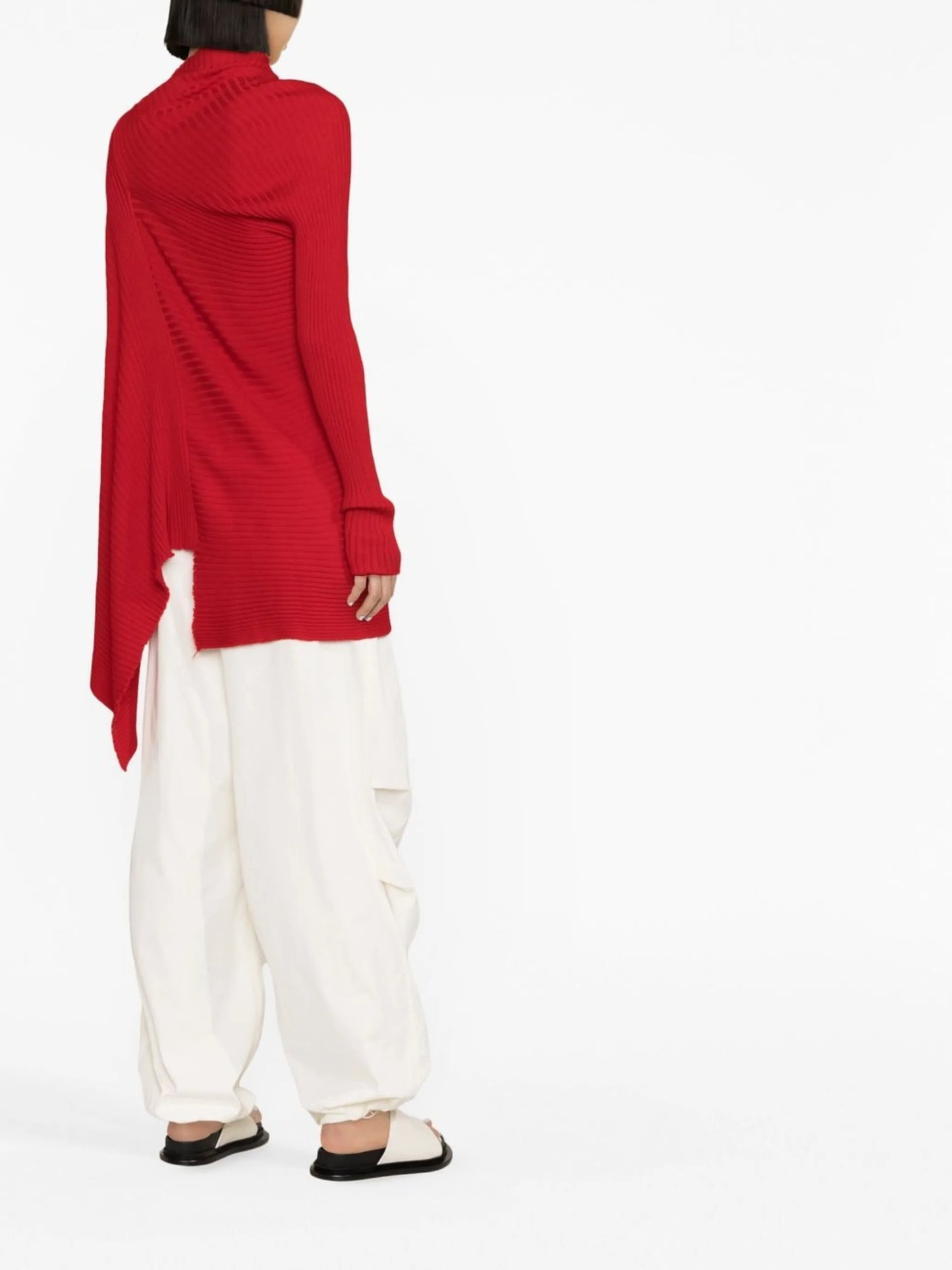 turtleneck draped knit jumper