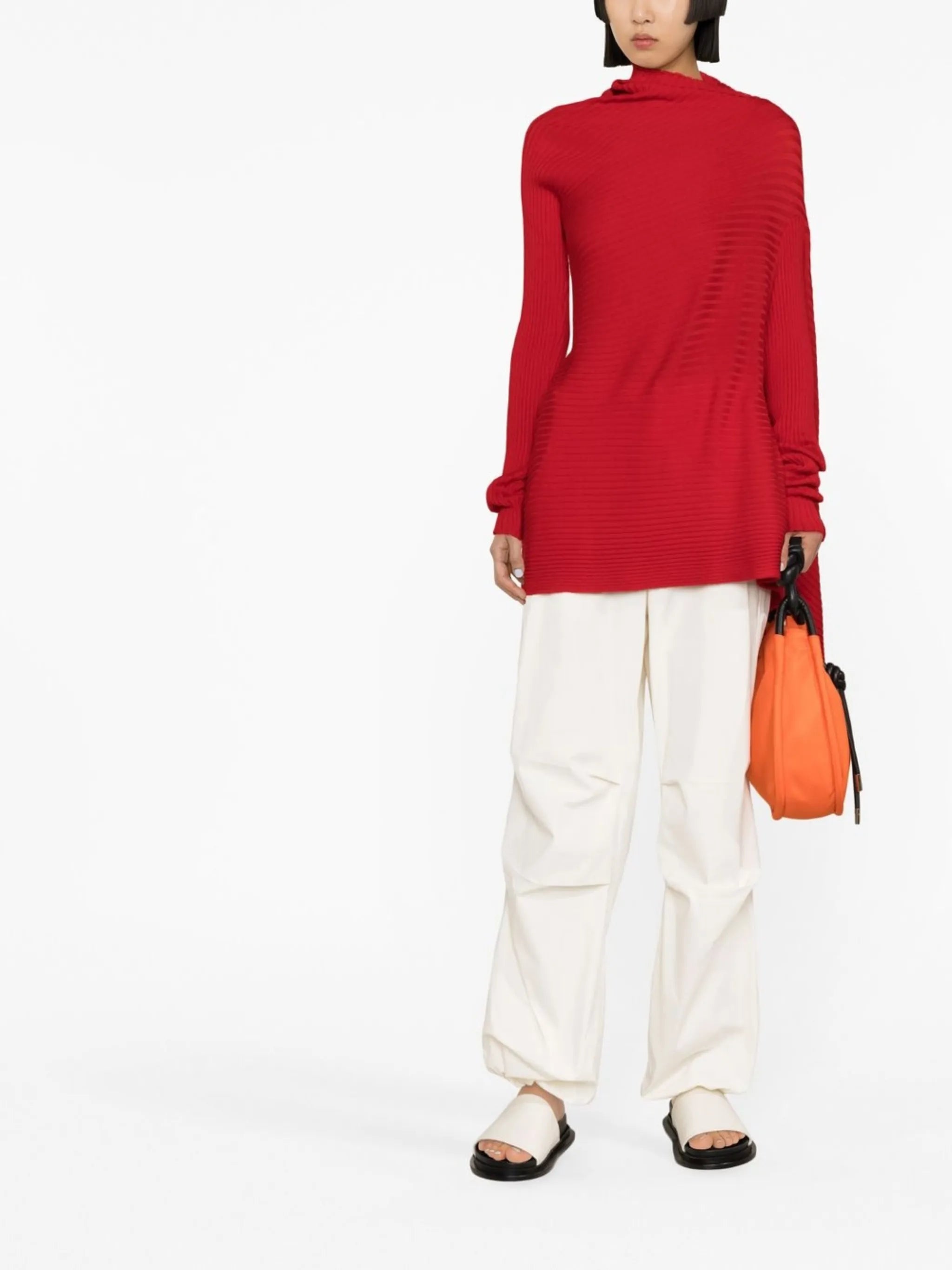 turtleneck draped knit jumper