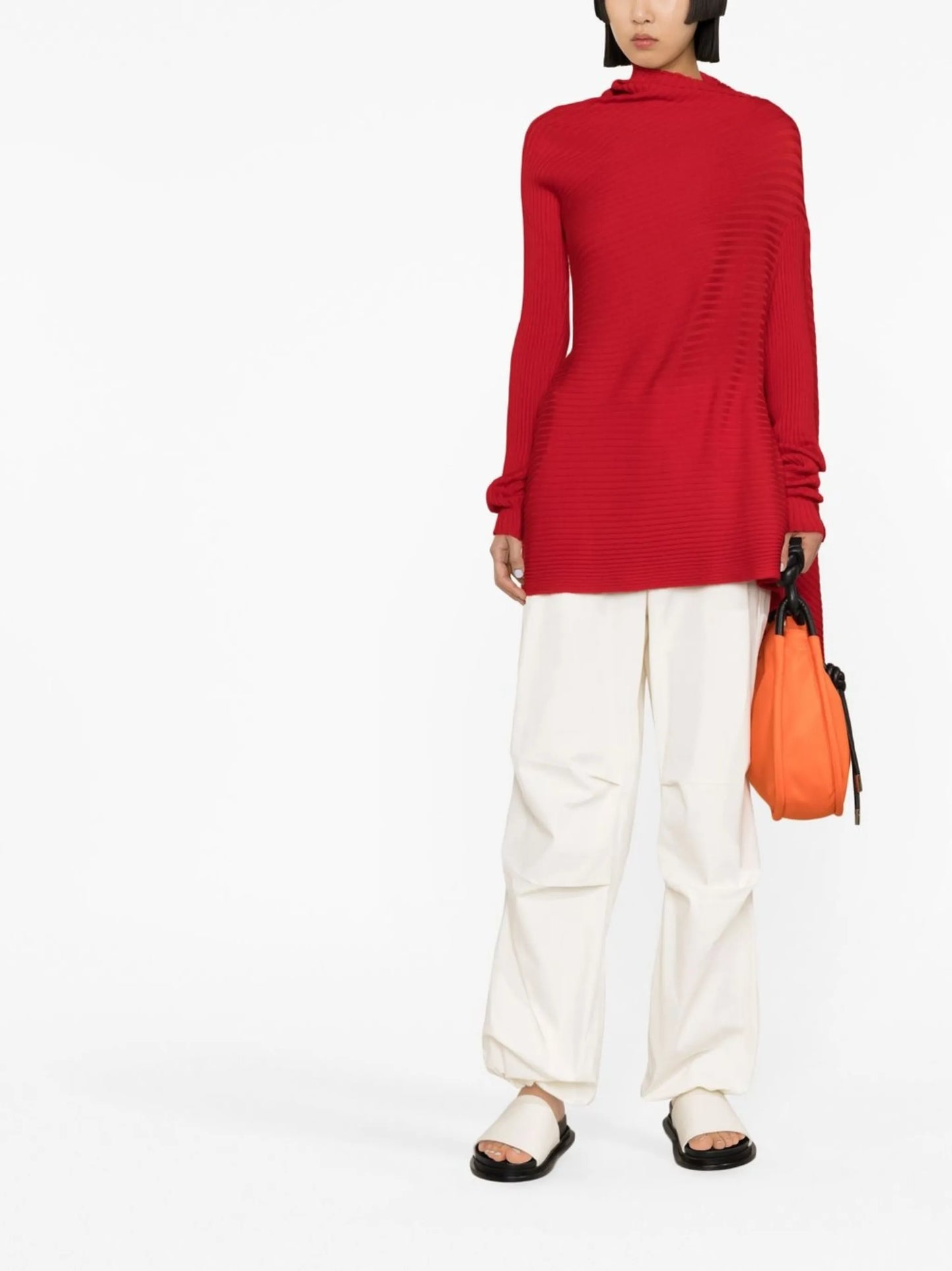 turtleneck draped knit jumper