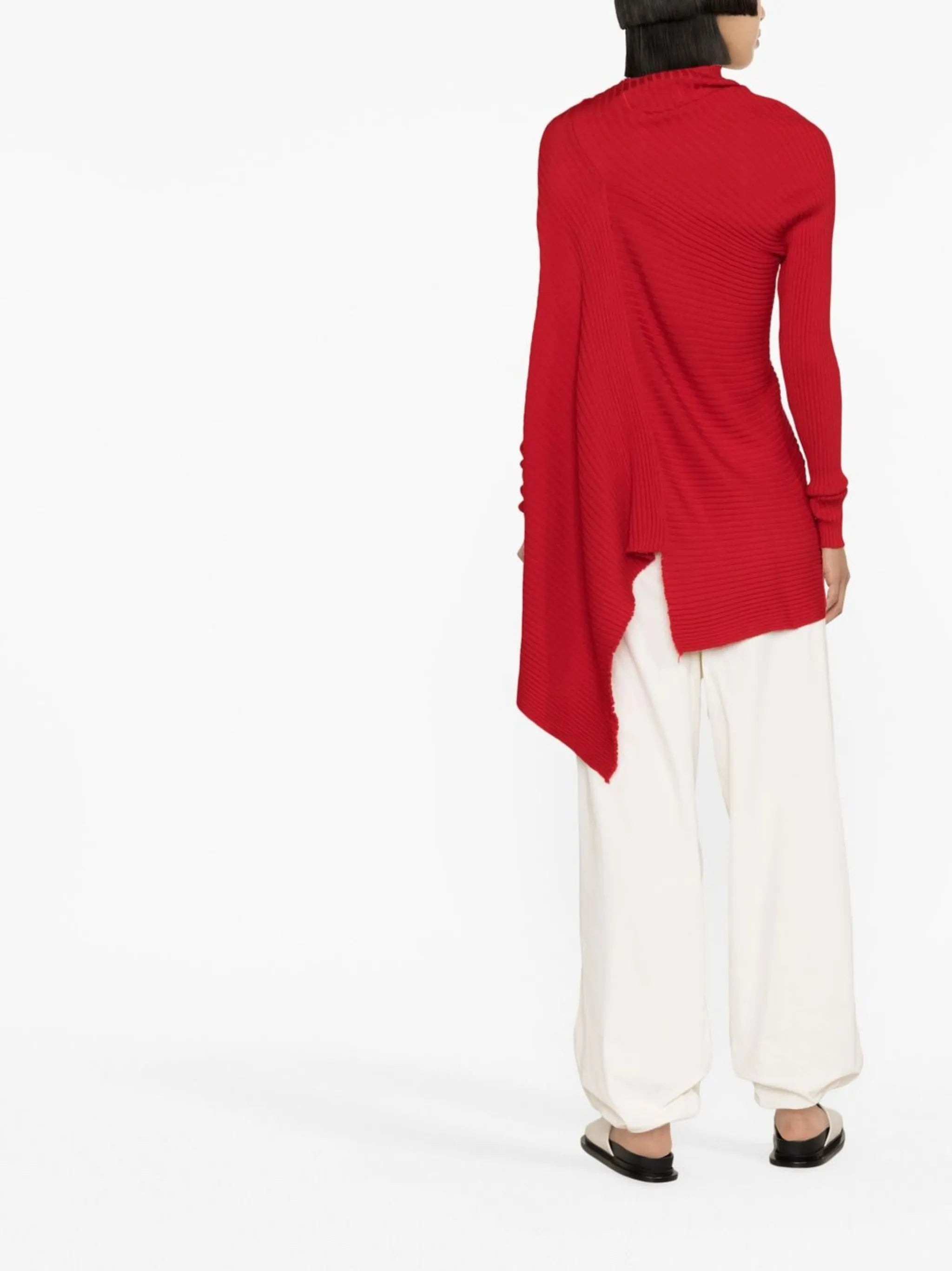 turtleneck draped knit jumper