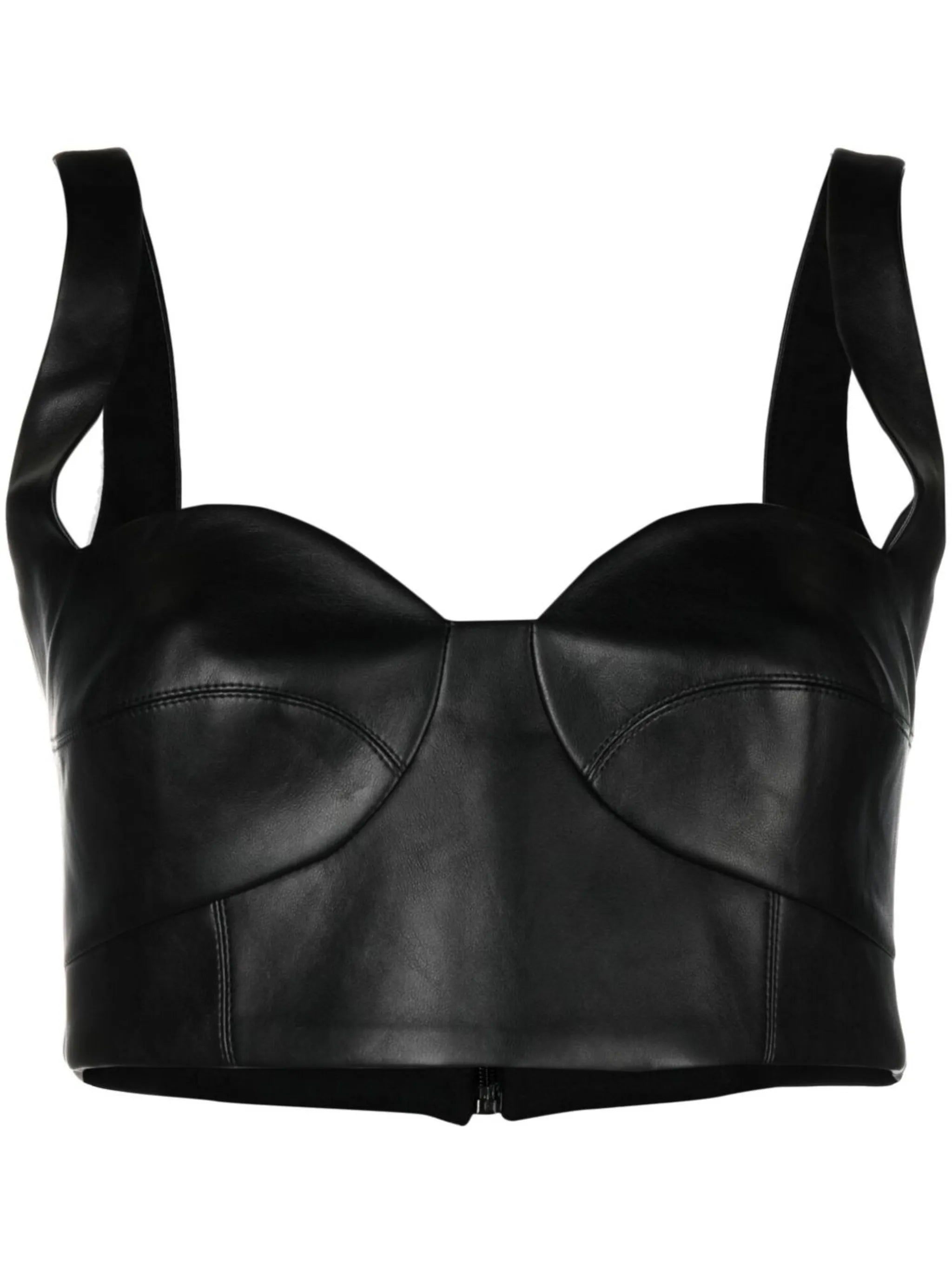 faux-leather corset top