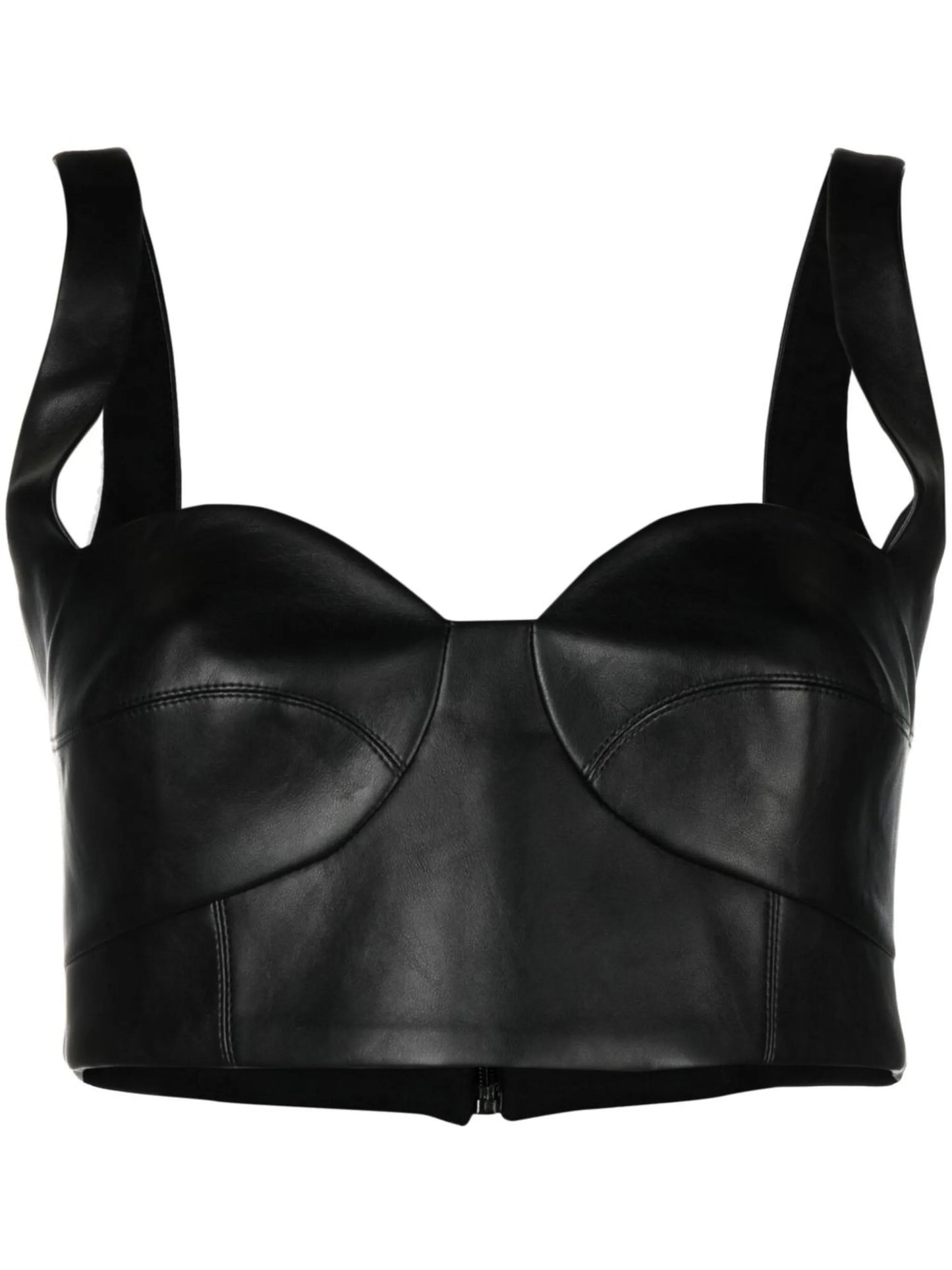 faux-leather corset top