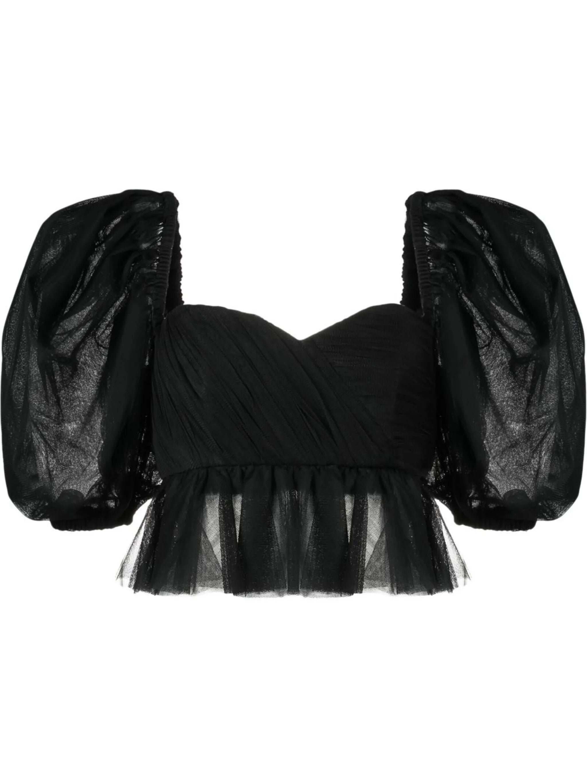 puff-sleeves corset-style blouse