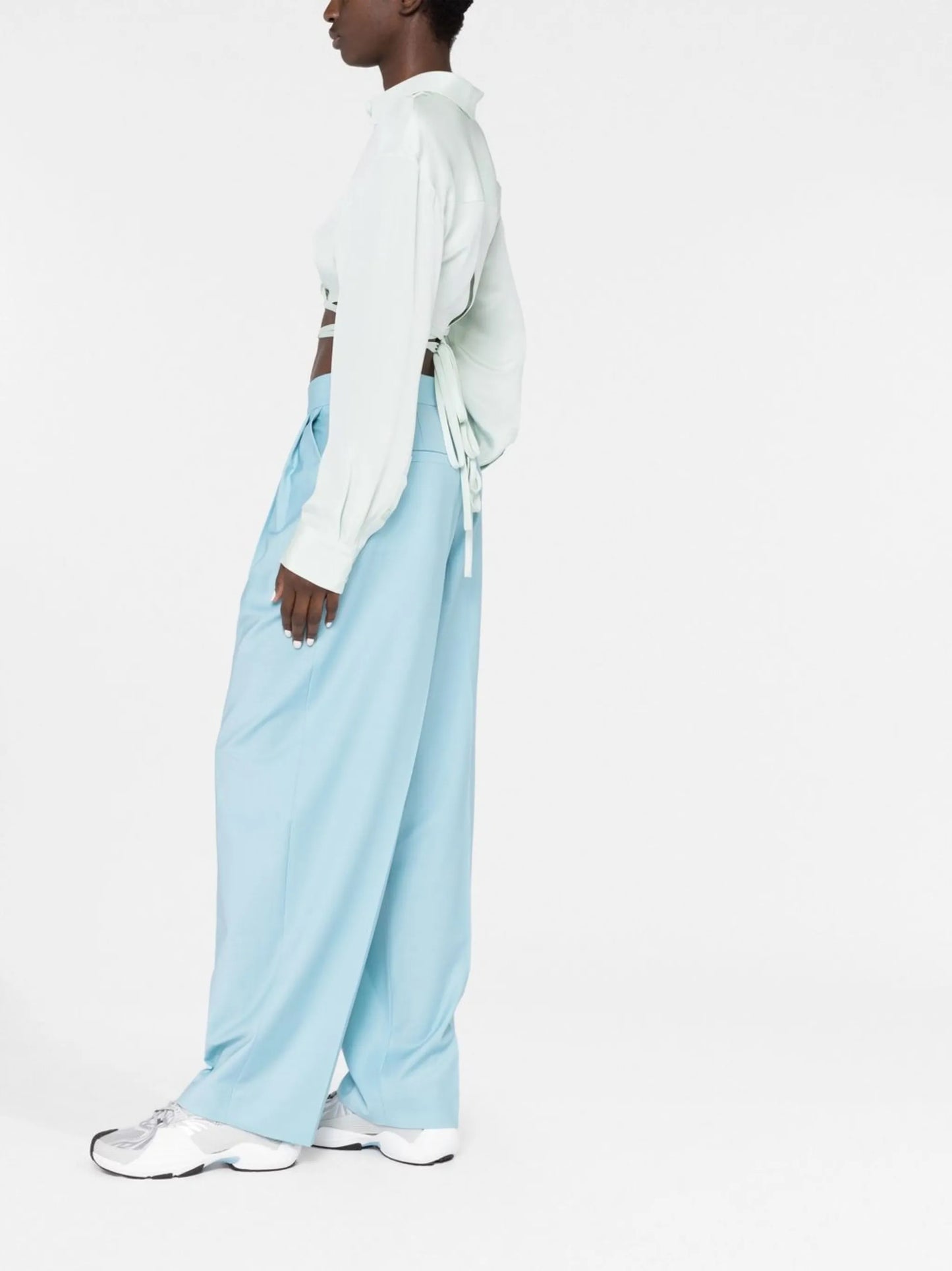 tailored straight-leg trousers