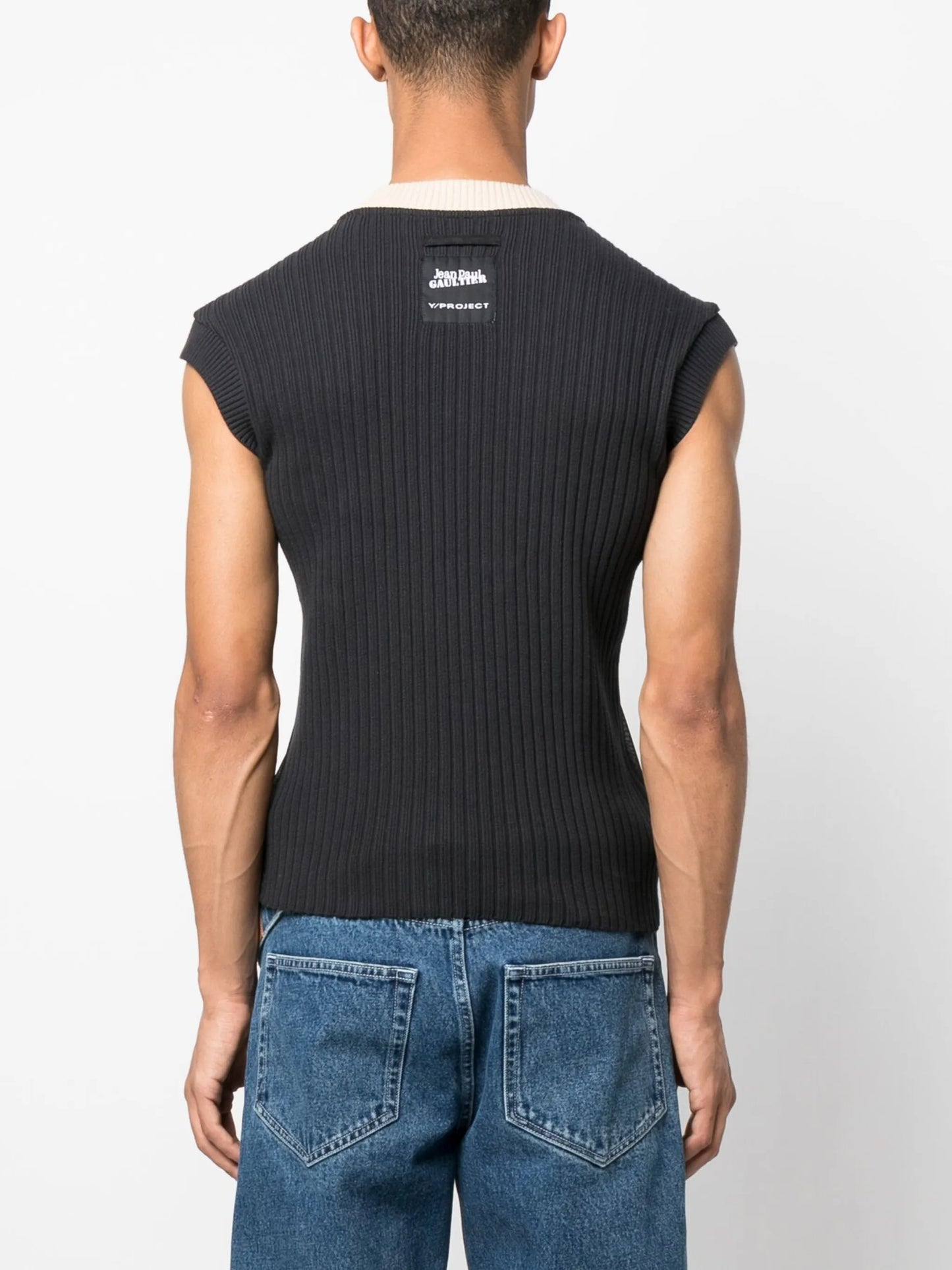 x Jean Paul Gaultier Trompe L'Oeil Argyle tank top