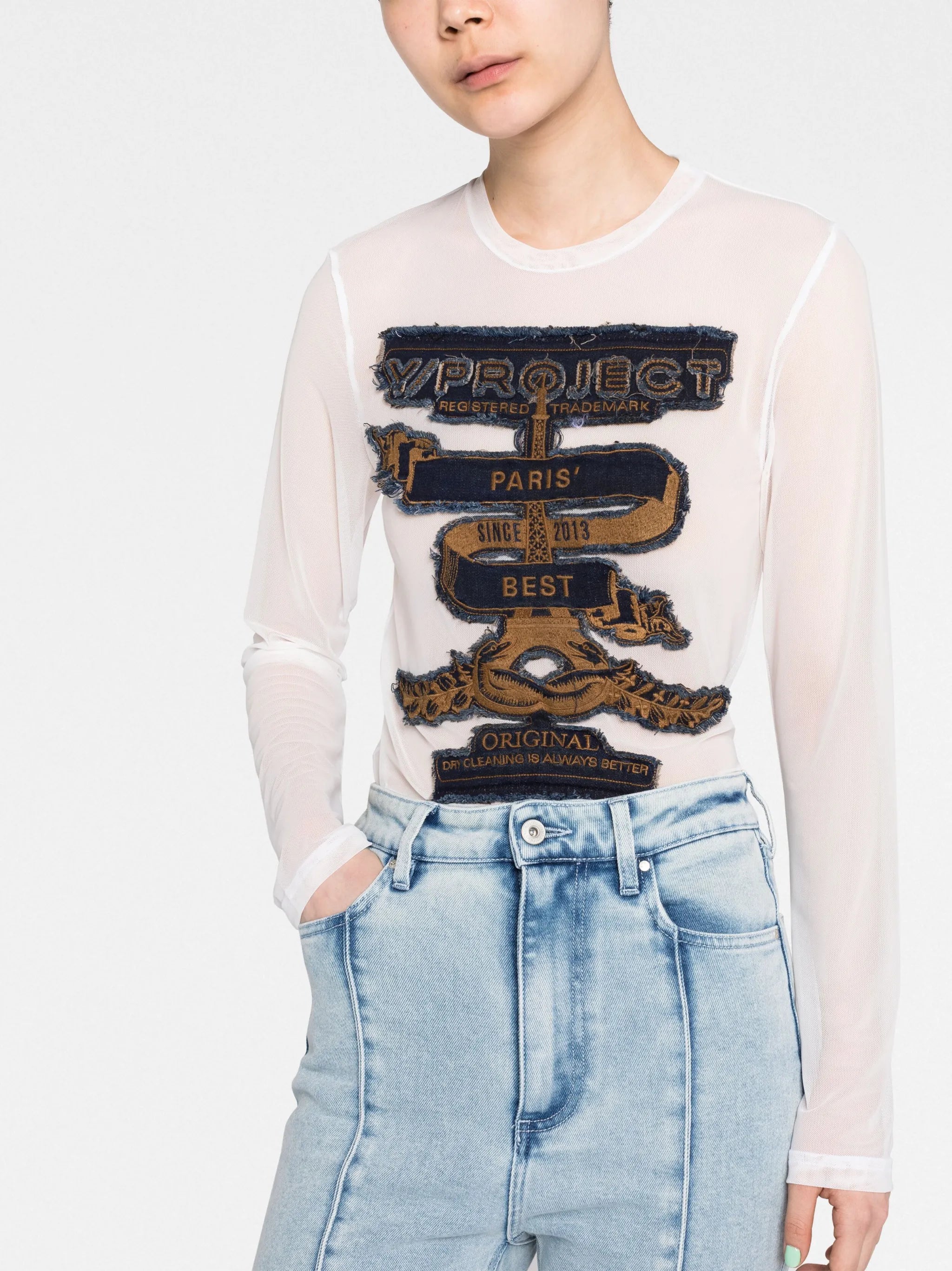 Paris Best long-sleeve mesh T-shirt