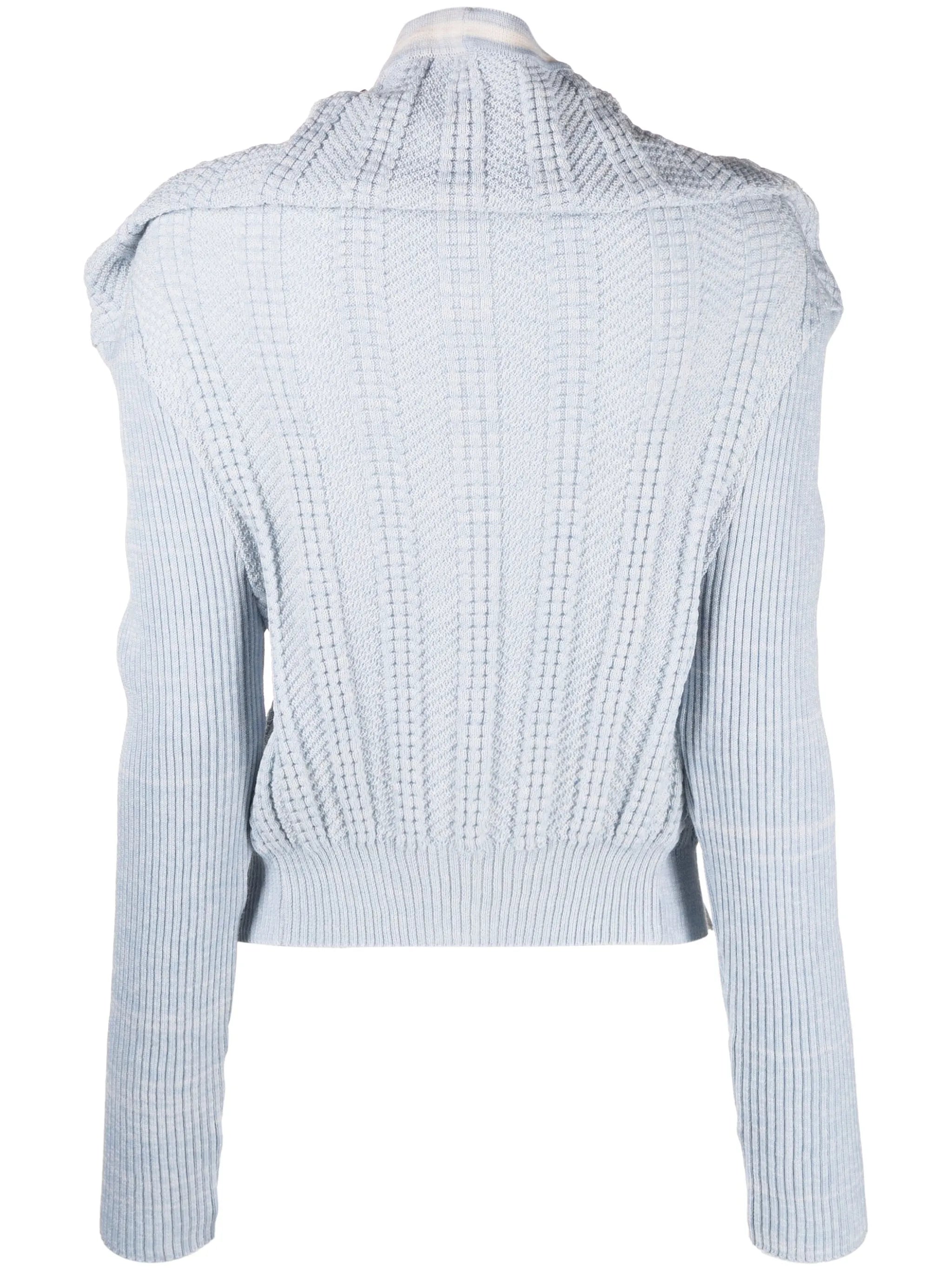 chain-necklace ruffled cardigan