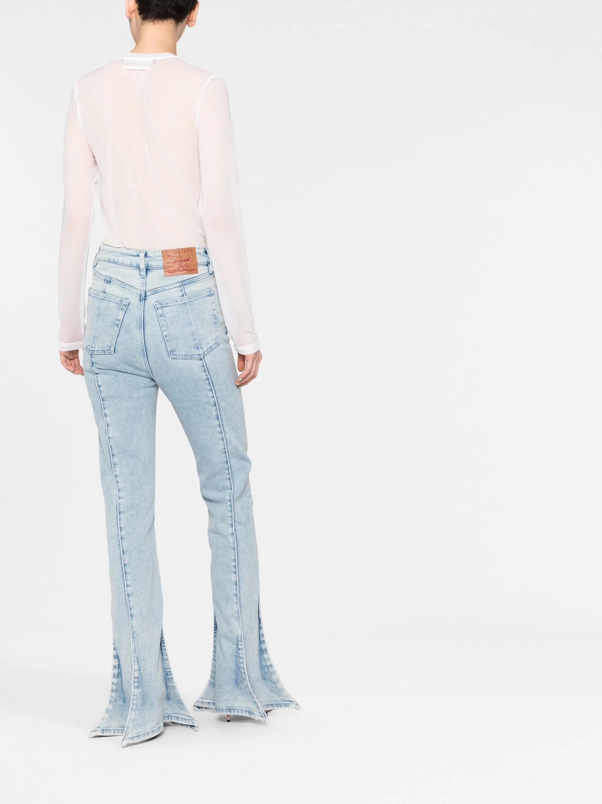 mid-rise bell-bottom jeans