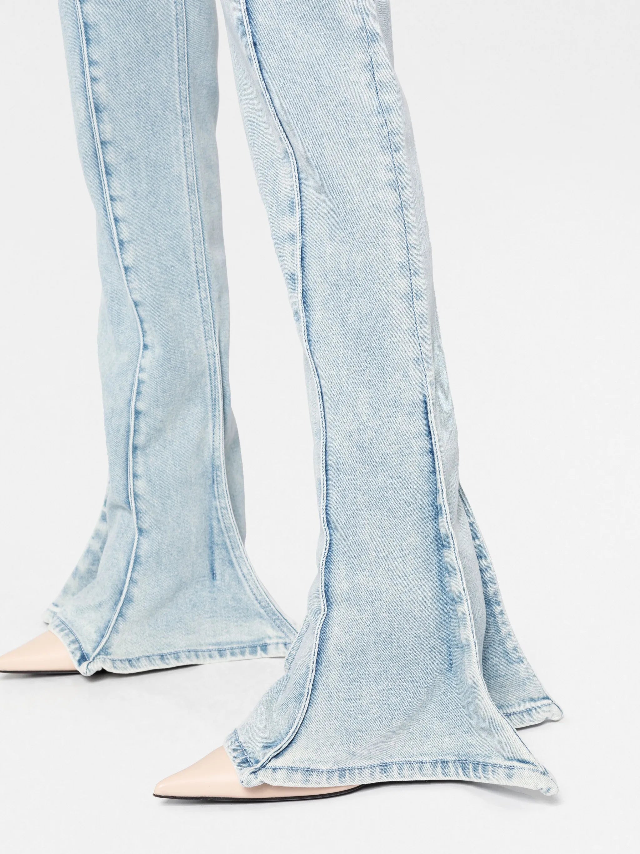 mid-rise bell-bottom jeans
