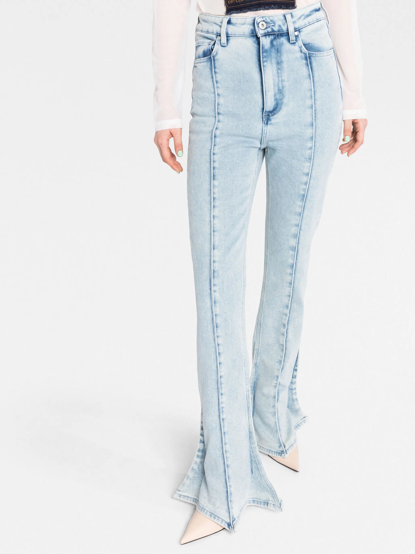 mid-rise bell-bottom jeans