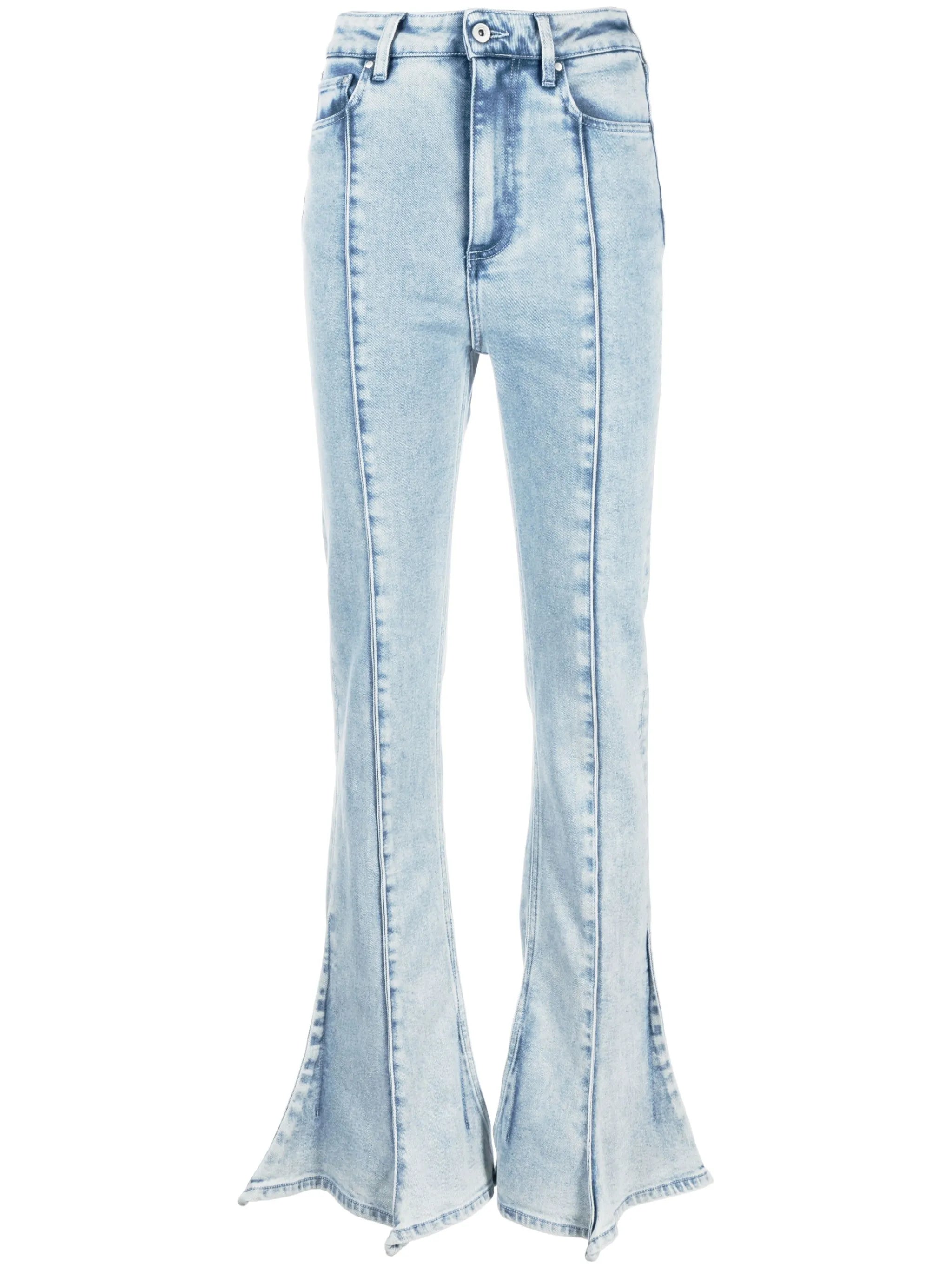 mid-rise bell-bottom jeans
