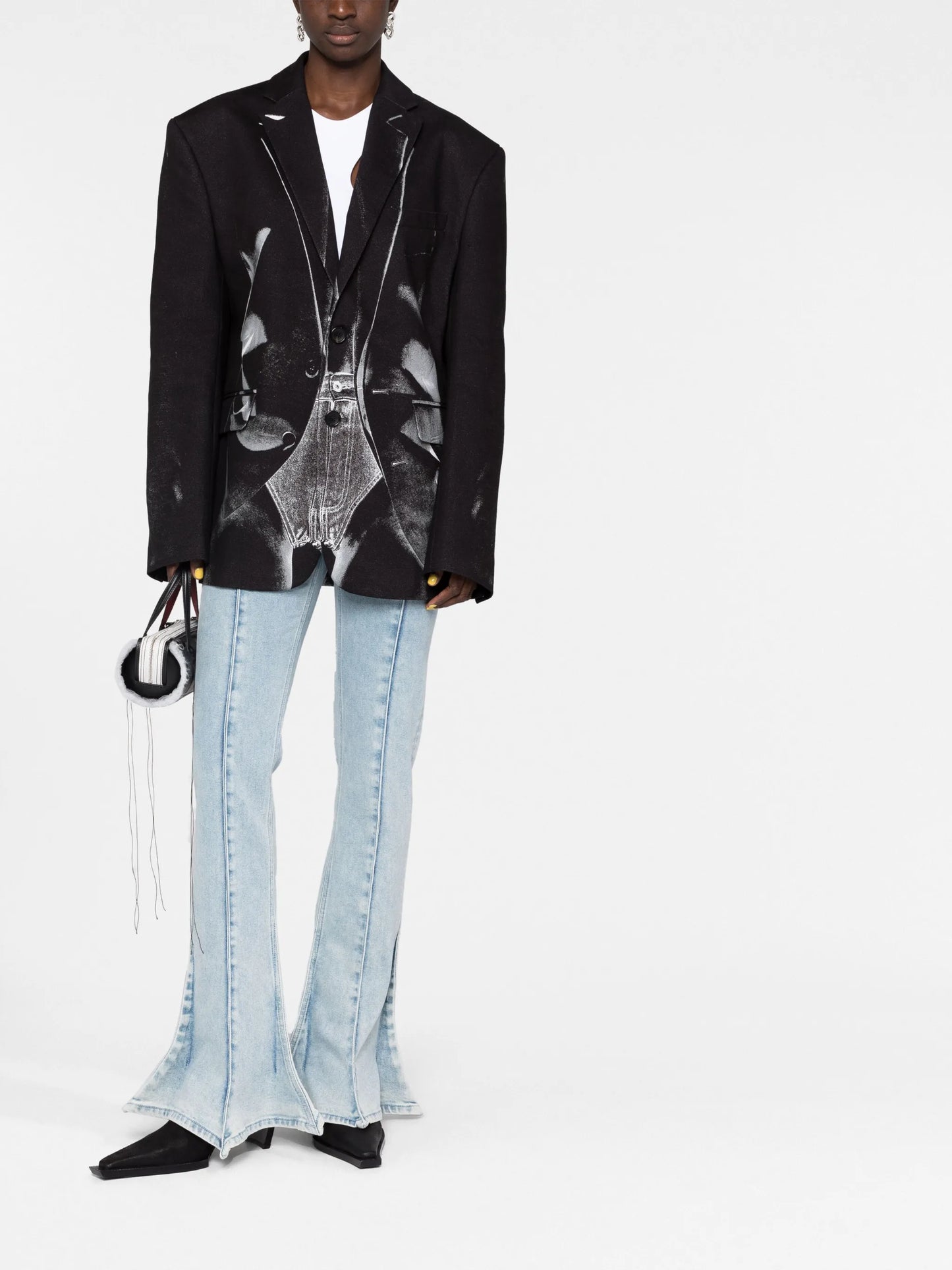 trompe l'oeil single-breasted blazer