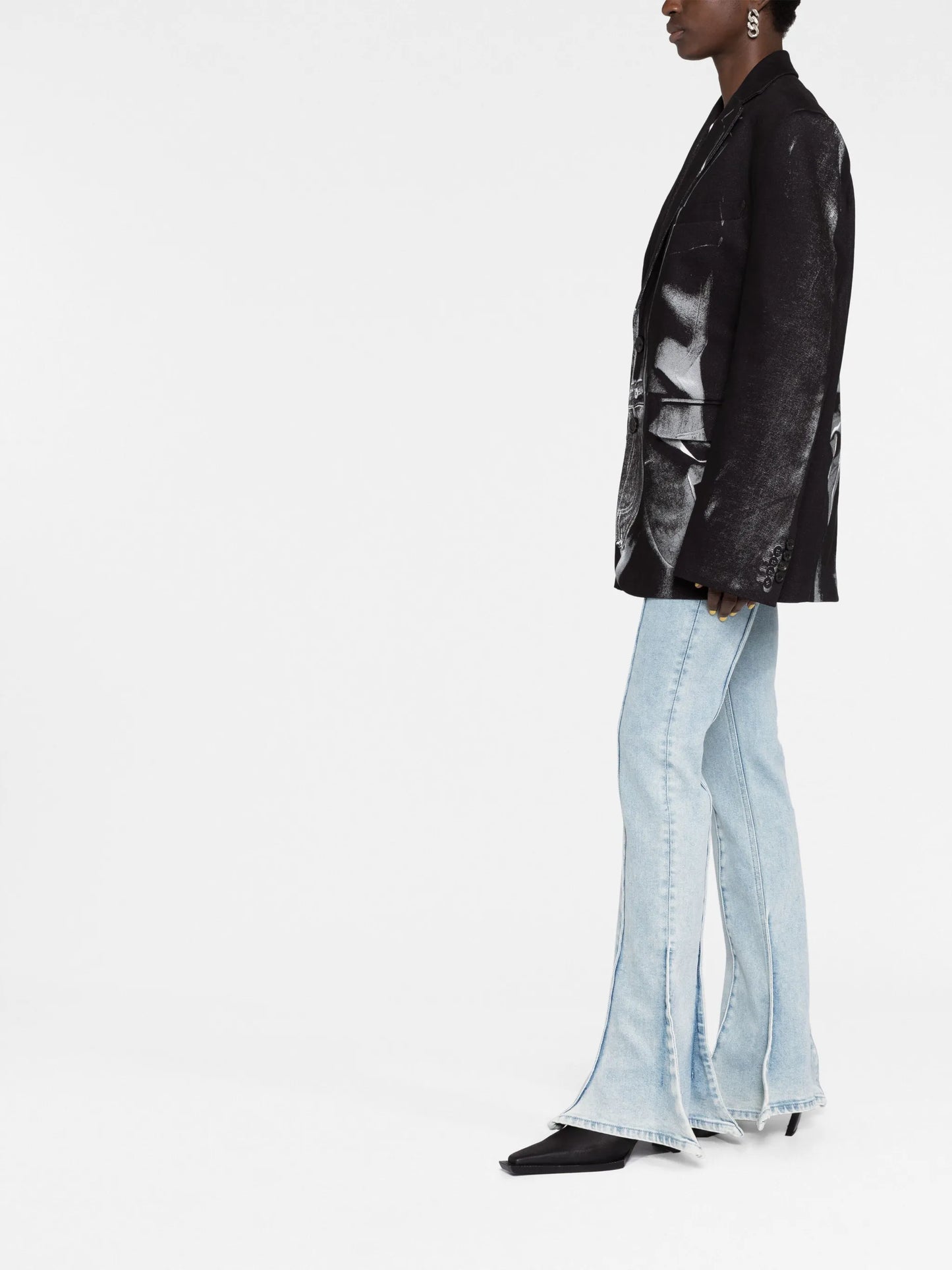 trompe l'oeil single-breasted blazer