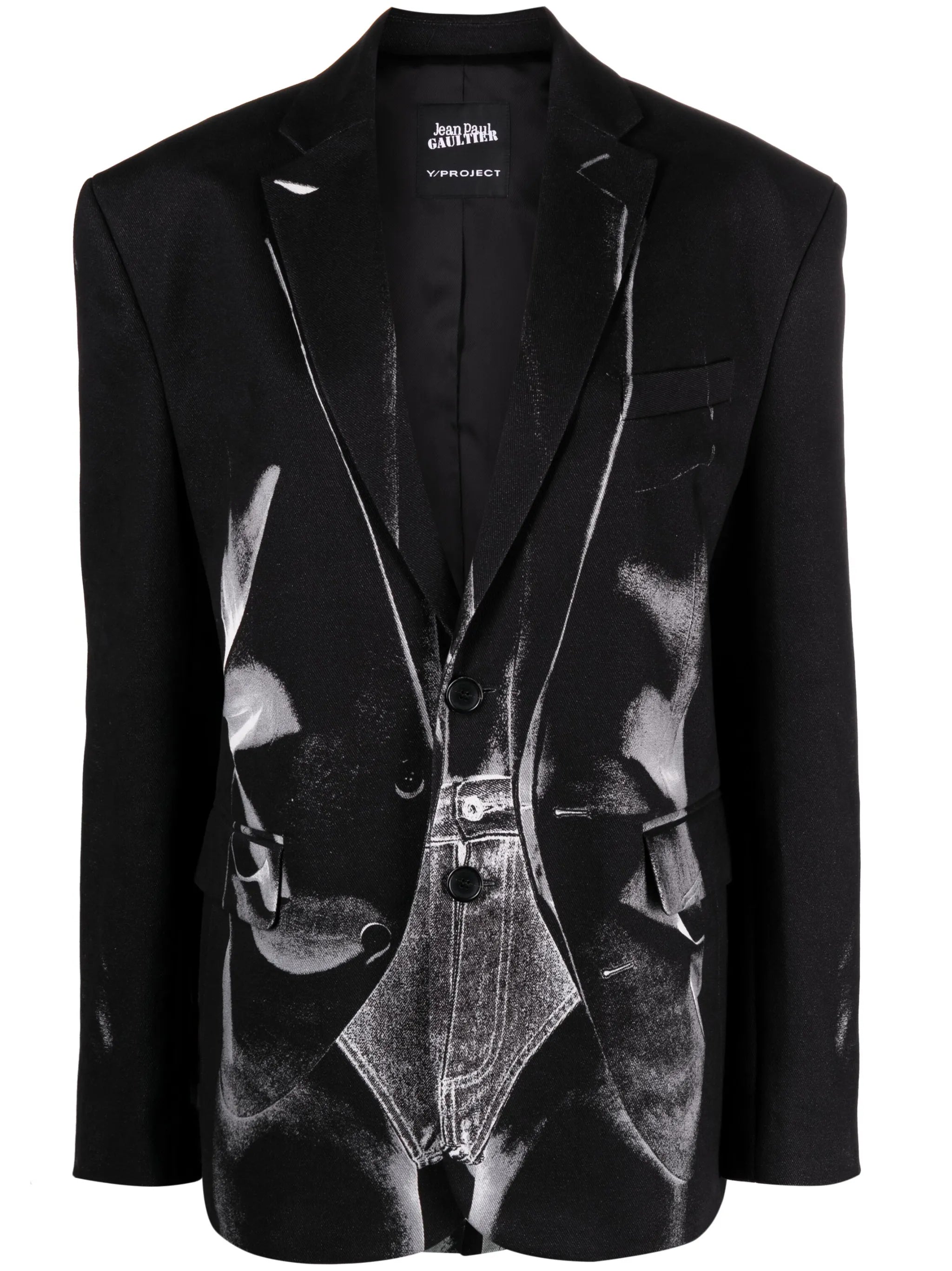 trompe l'oeil single-breasted blazer