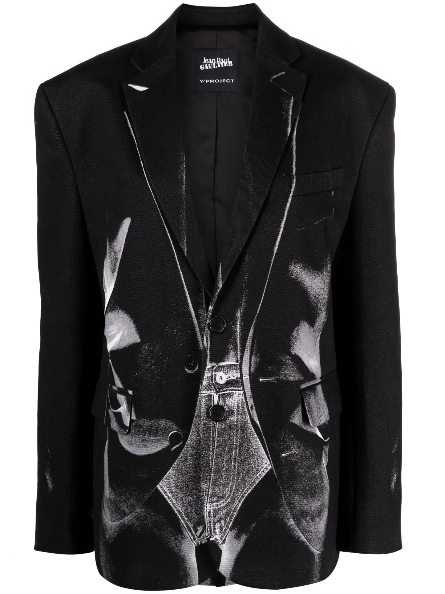 trompe l'oeil single-breasted blazer